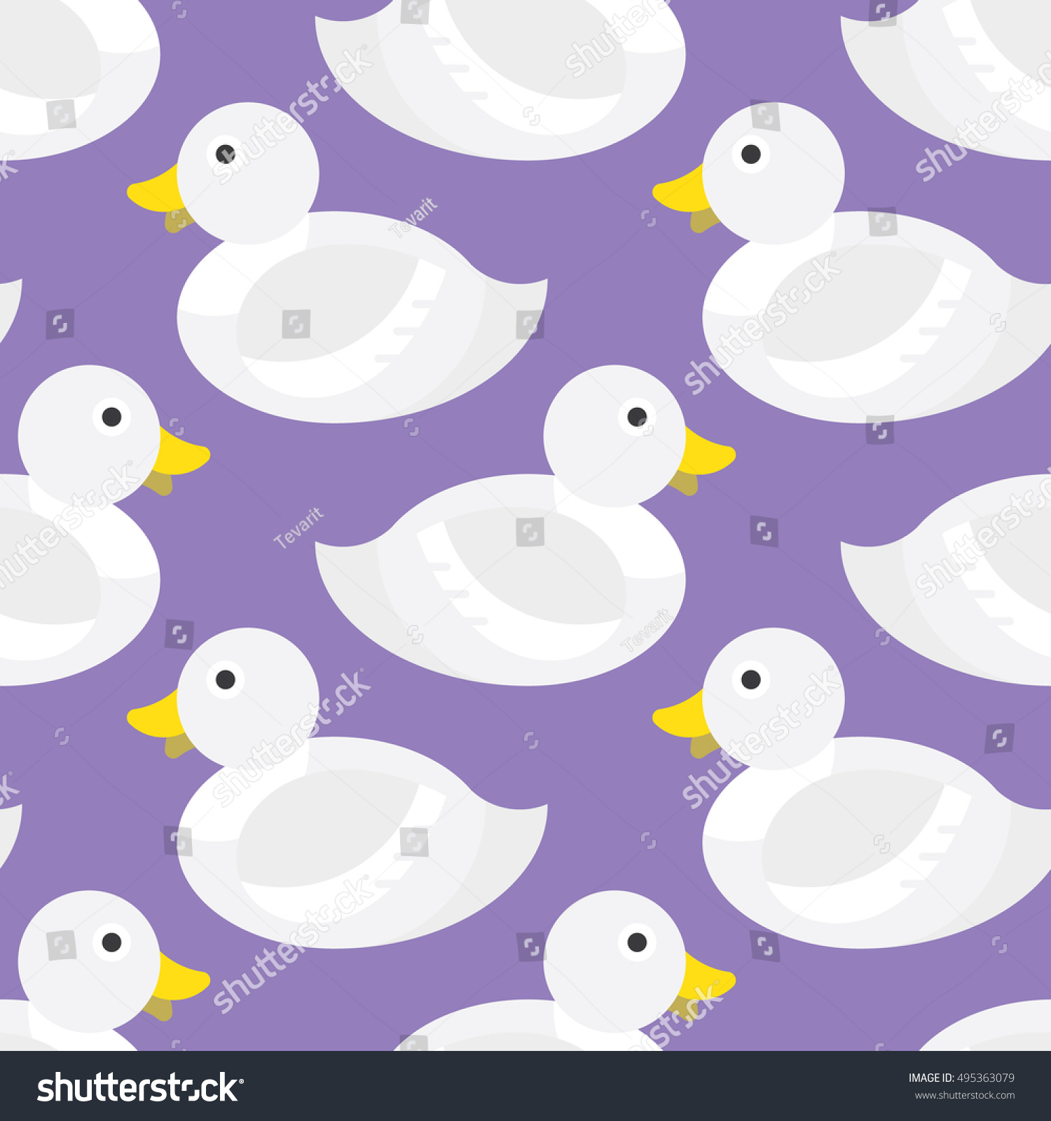 Seamless Duck Pattern Vector - 495363079 : Shutterstock