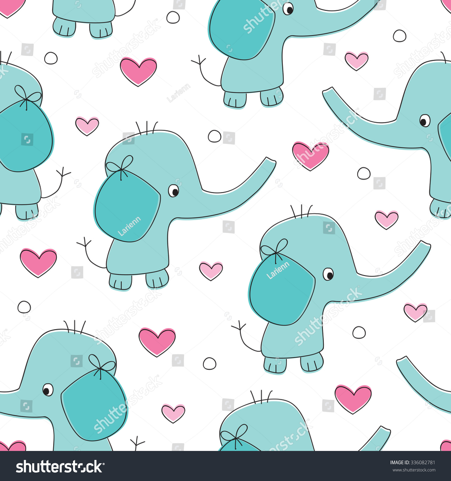 Seamless Elephant Pattern Vector Illustration Stock Vector (Royalty ...