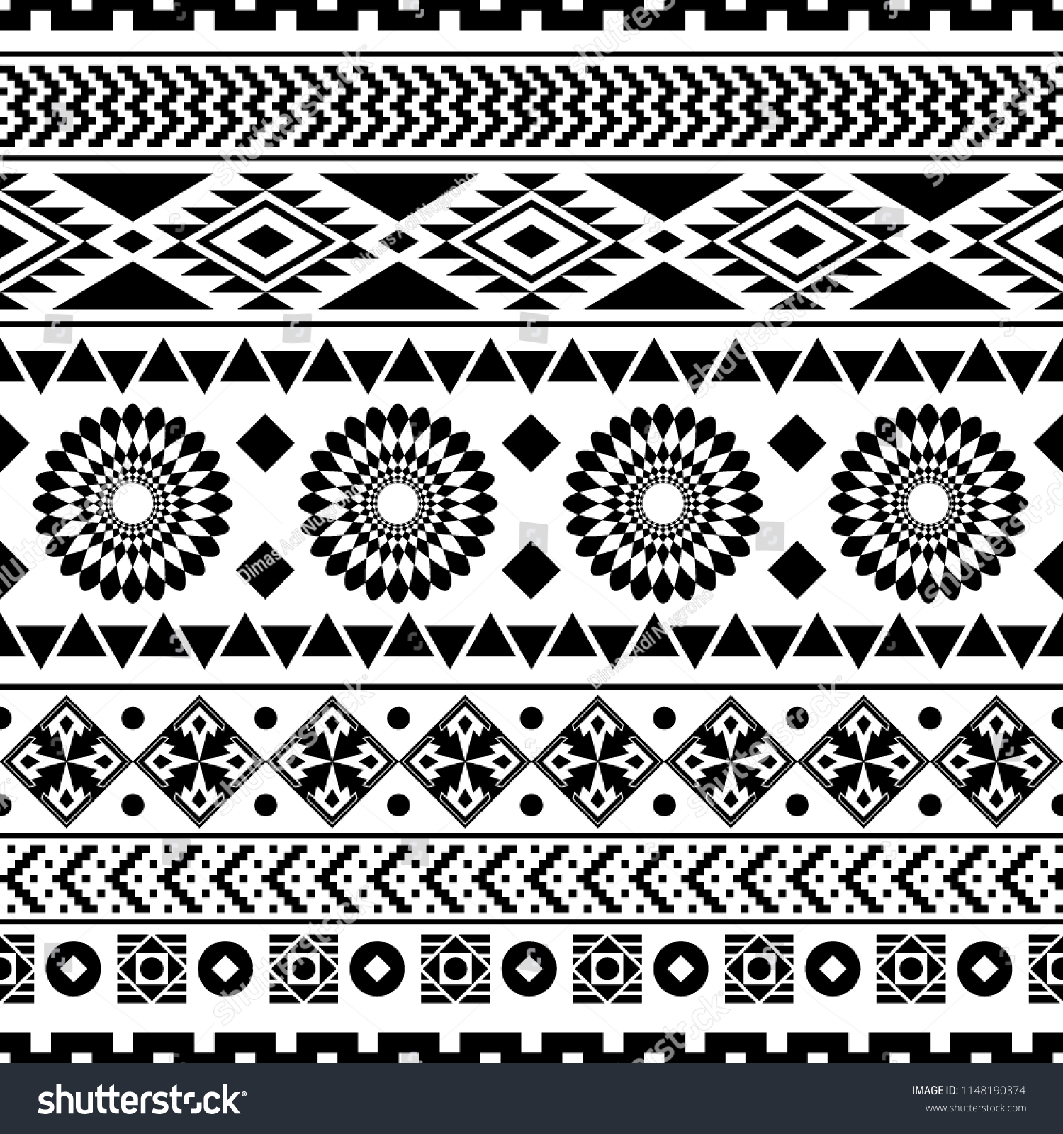 Seamless Ethnic Pattern Design Vector Illustration Stock Vector ...