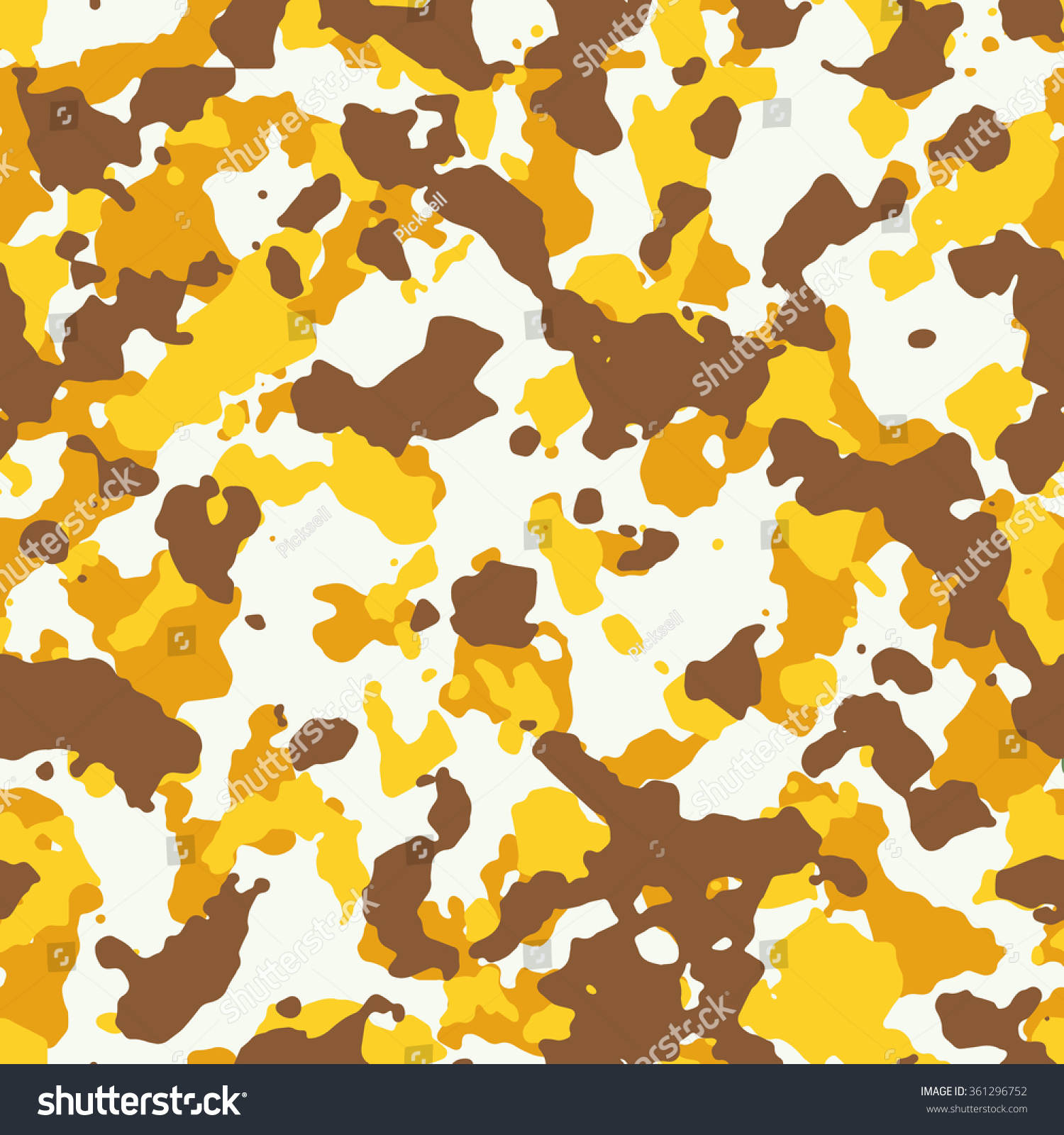 Seamless Fashion Yellow Brown White Camouflage Stock Vector 361296752 ...
