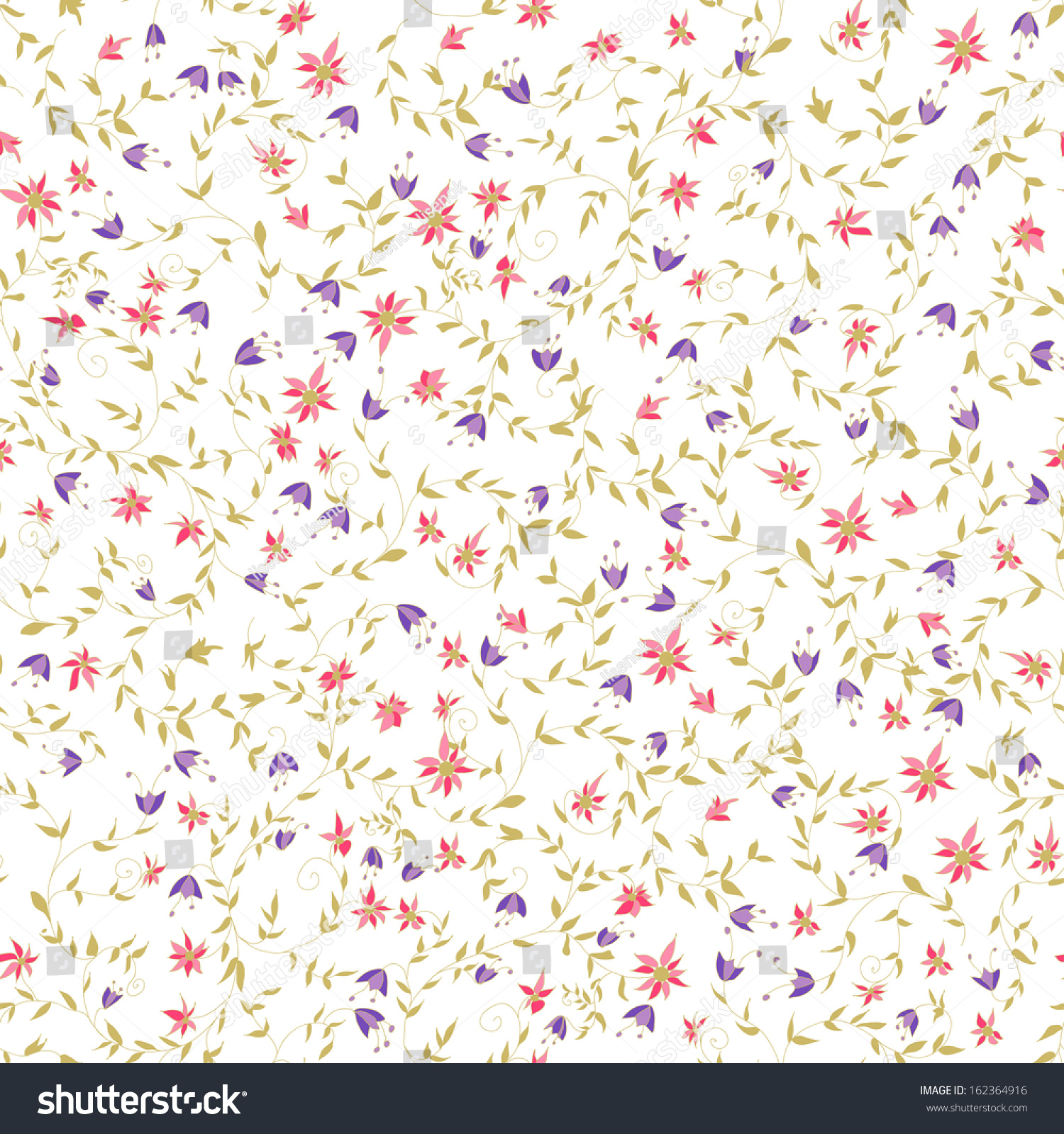 Seamless Floral Pattern Tiny Flowers On Stock Vector 162364916 ...