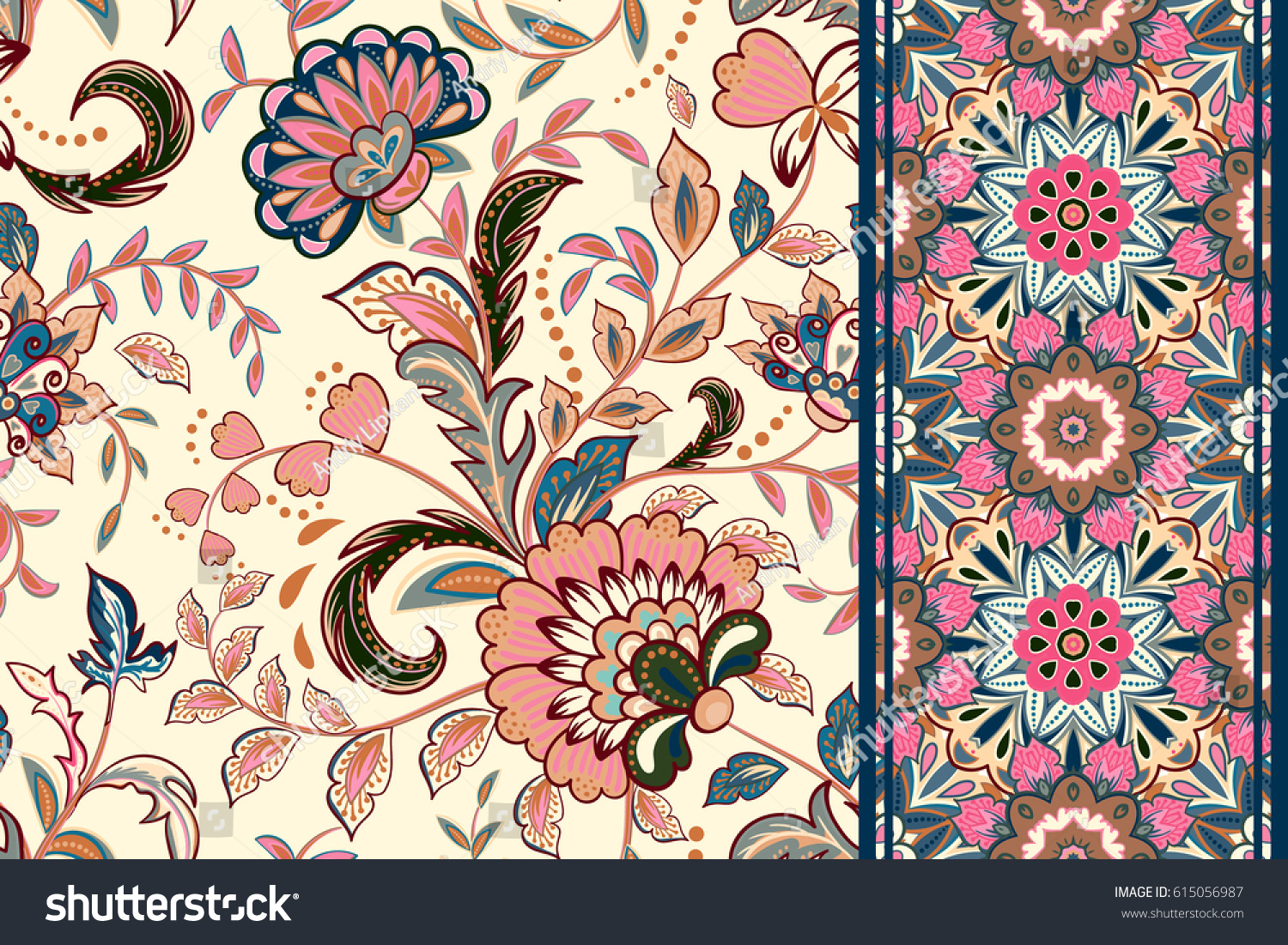 Seamless Floral Patterns Set Vintage Flowers Stock Vector ...