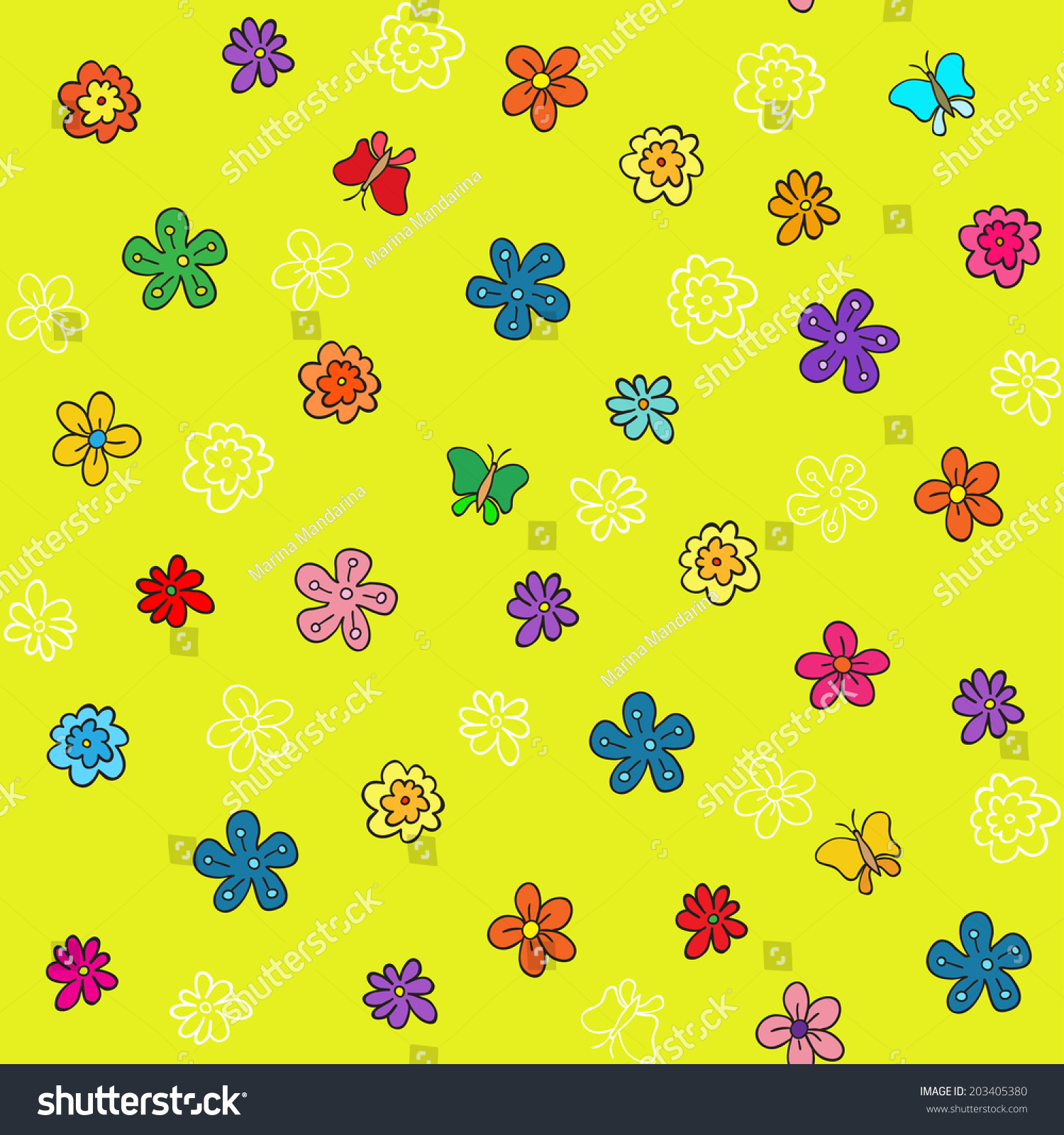 Seamless Flower Background Stock Vector Royalty Free 203405380 Shutterstock 4826