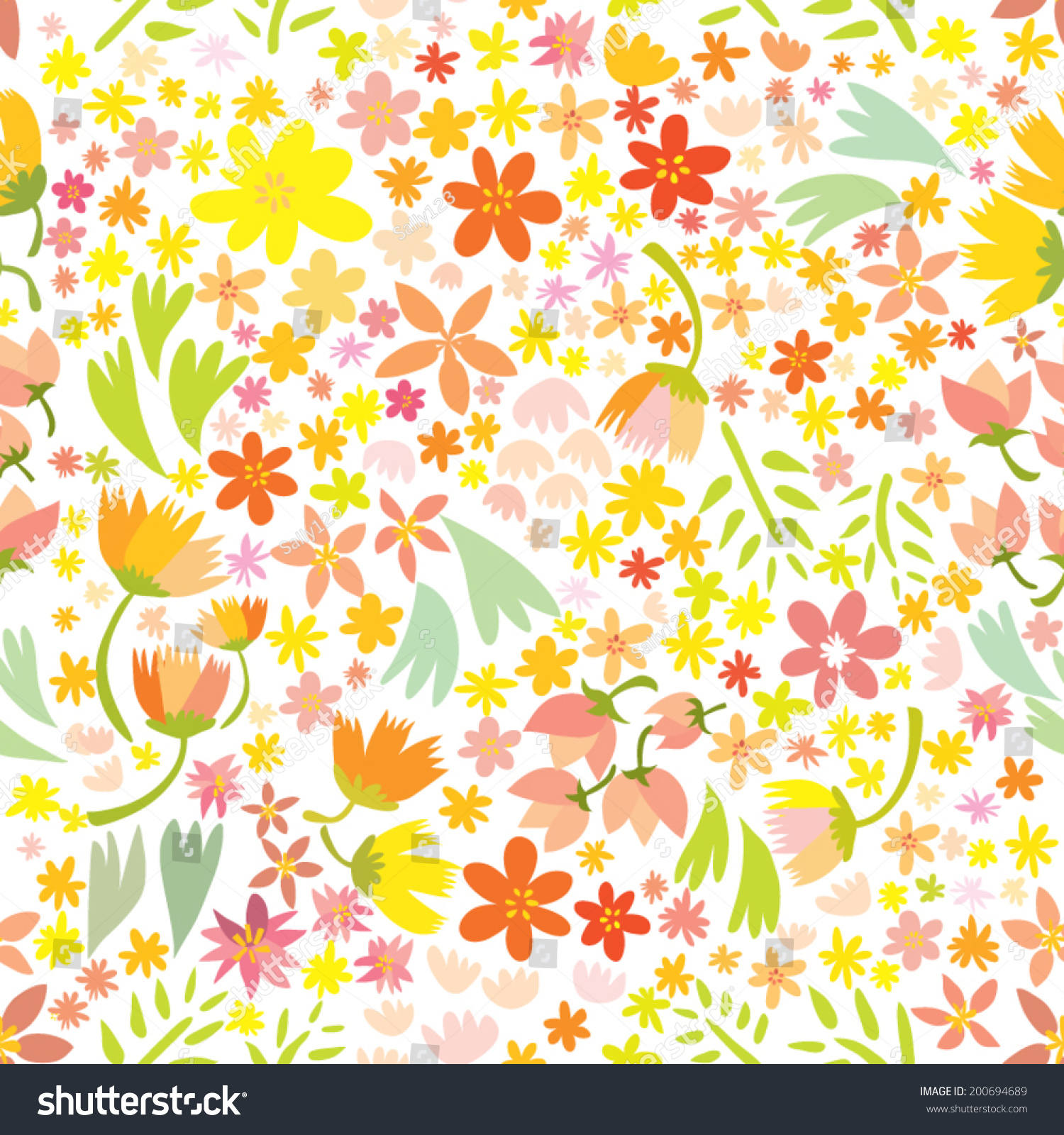 Seamless Flower Bed Stock Vector 200694689 - Shutterstock