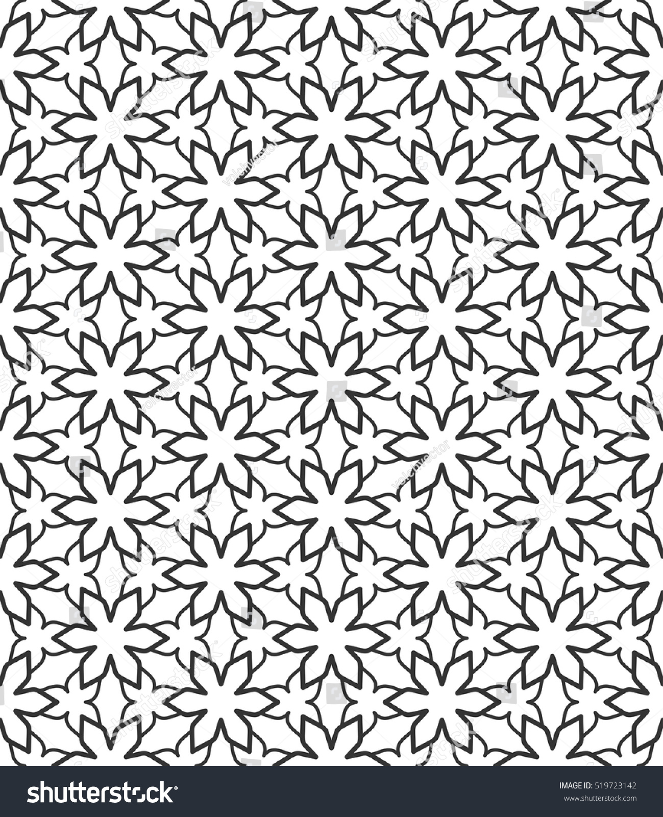 Seamless Geometric Line Pattern In Arabian Style, Ethnic Ornament Endless Seamless Geometric Line Pattern In Arabian Style, Ethnic Ornament Endless