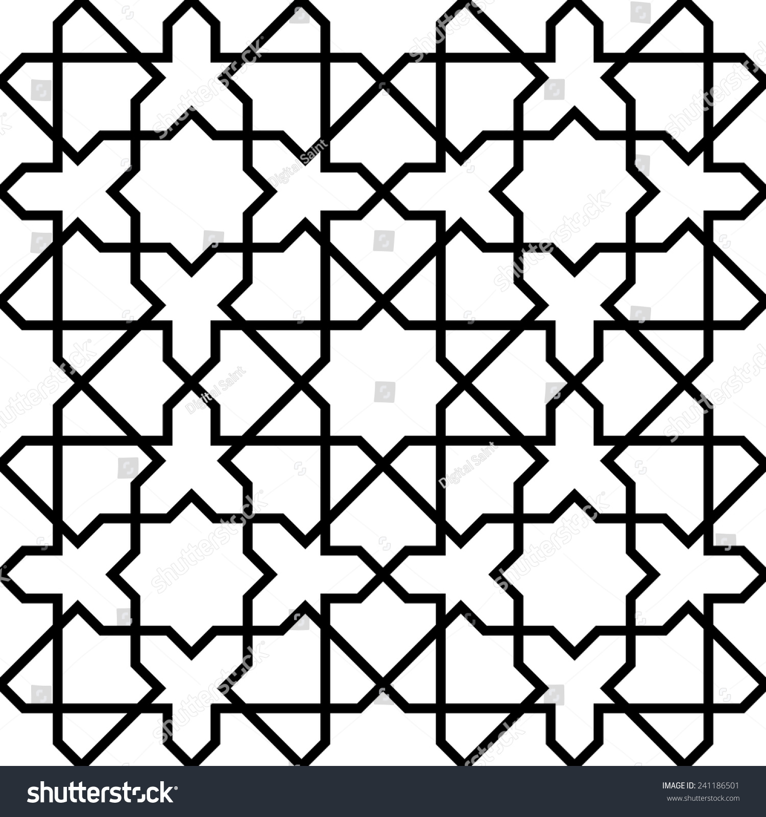 stock vector seamless geometric mashrabiya pattern 241186501