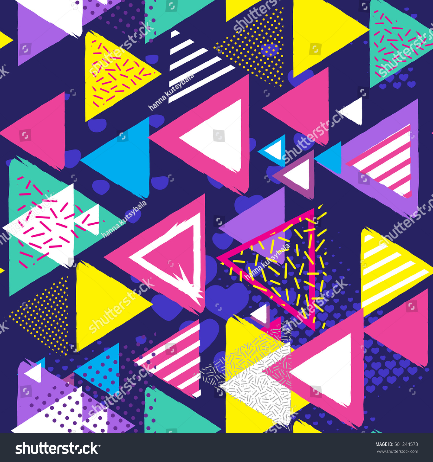 Seamless Geometric Pattern Retro 80s Style Stock Vector 501244573 