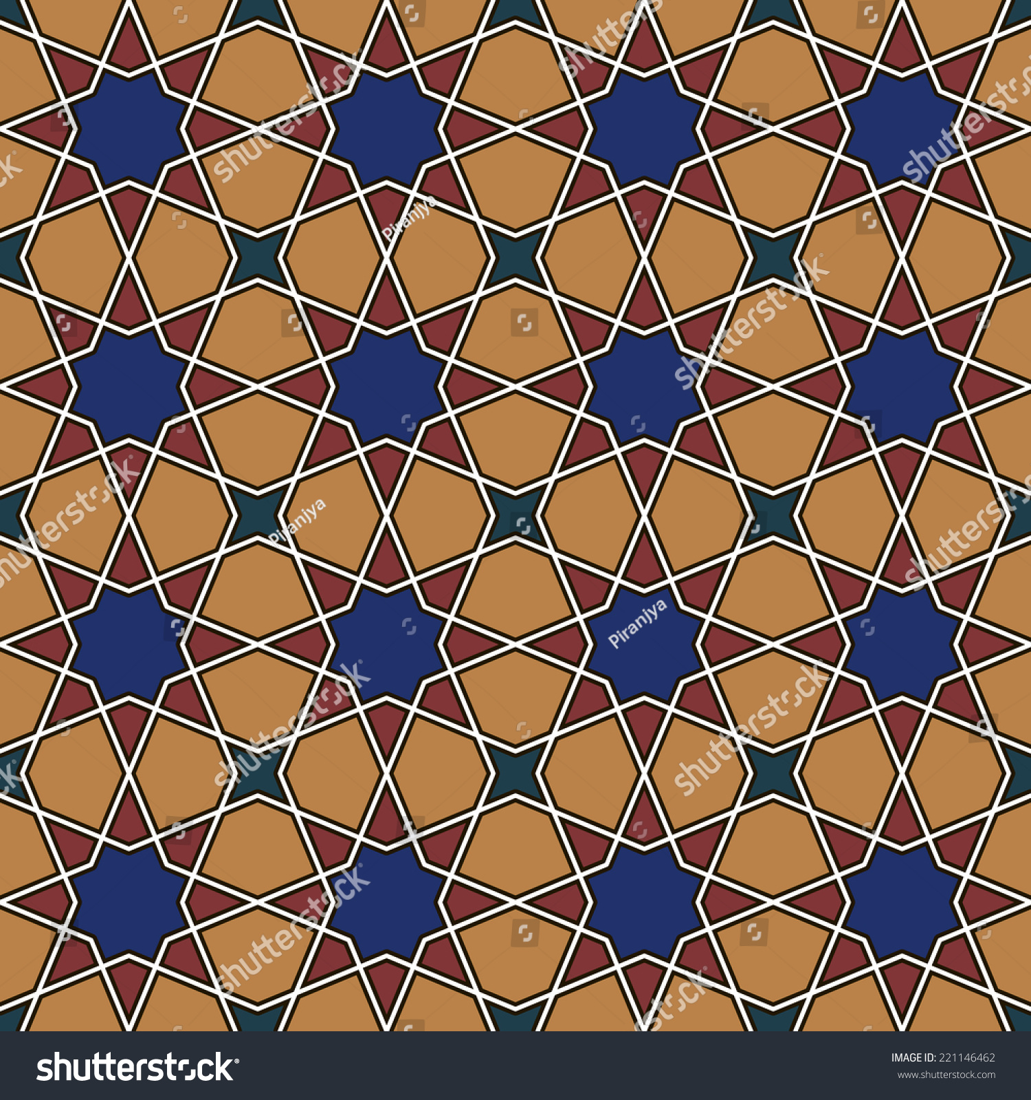 Seamless Geometric Pattern Islamic Art Vector Stock Vektorgrafik ...