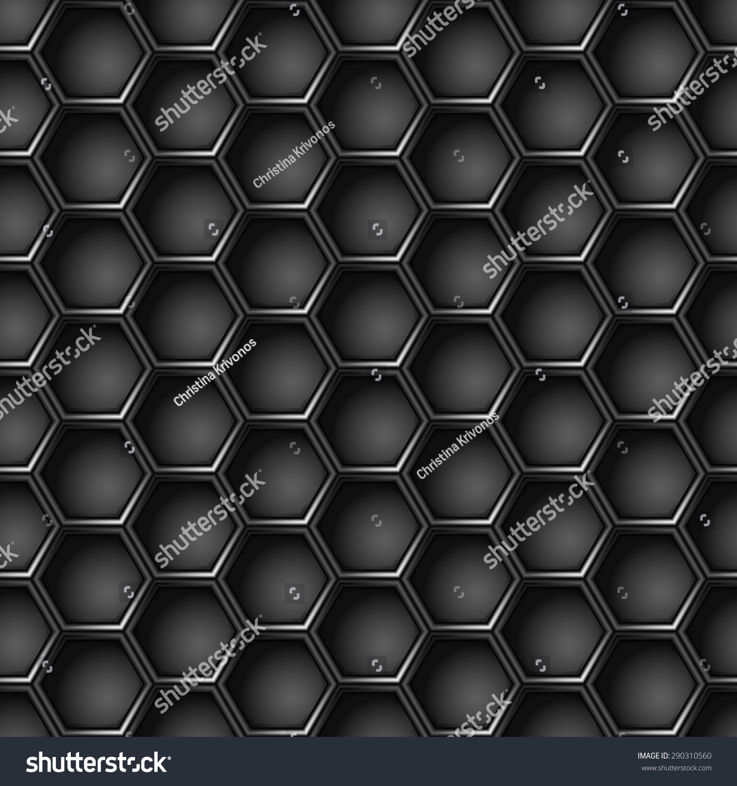 Seamless Geometric Pattern Hexagons Metal Background Stock Vector ...