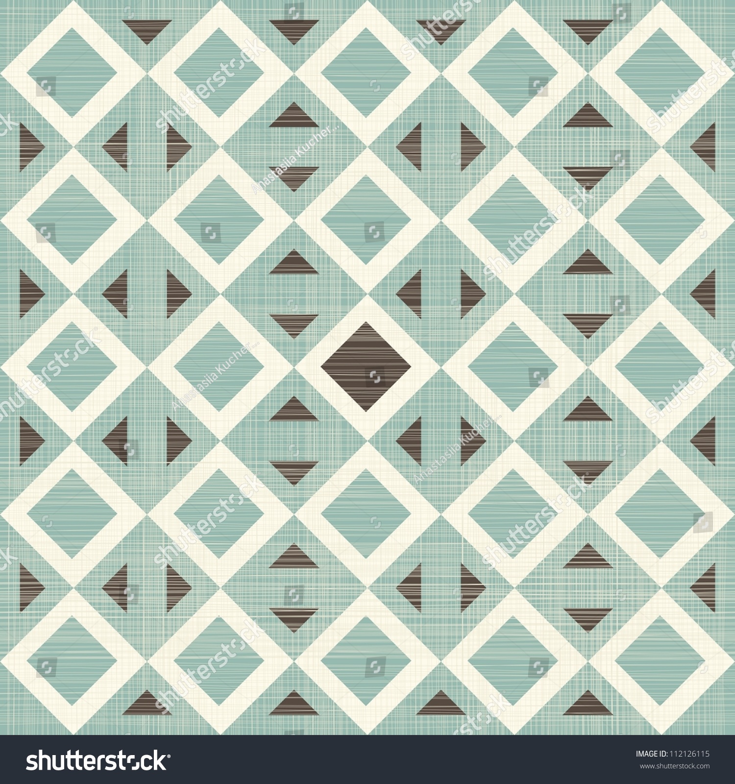 Seamless Geometric Pattern On Vector Fabric Texture - 112126115 ...