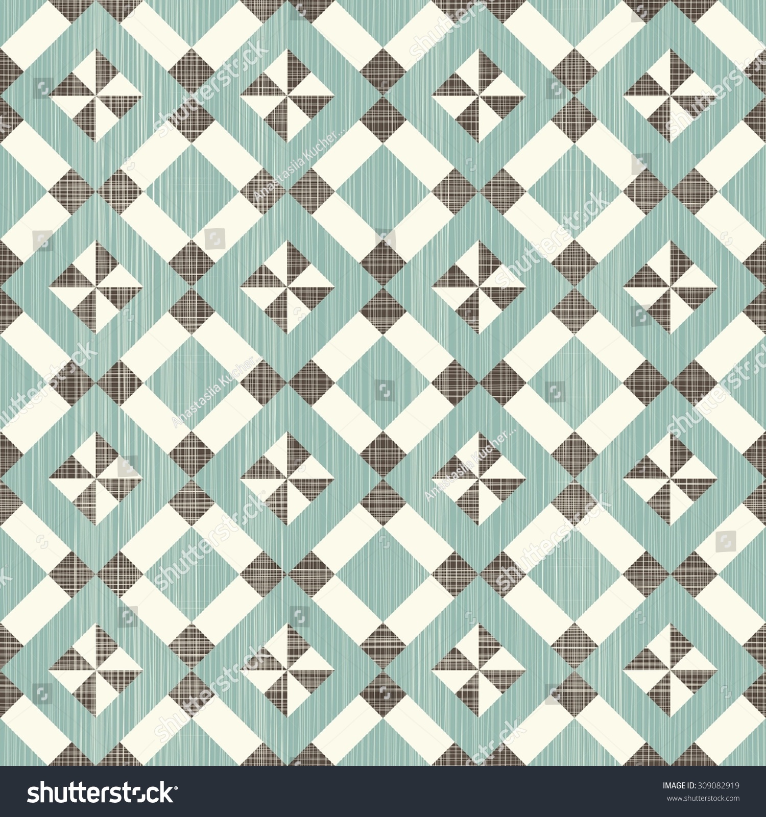 Seamless Geometric Pattern On Vector Fabric Texture - 309082919 ...