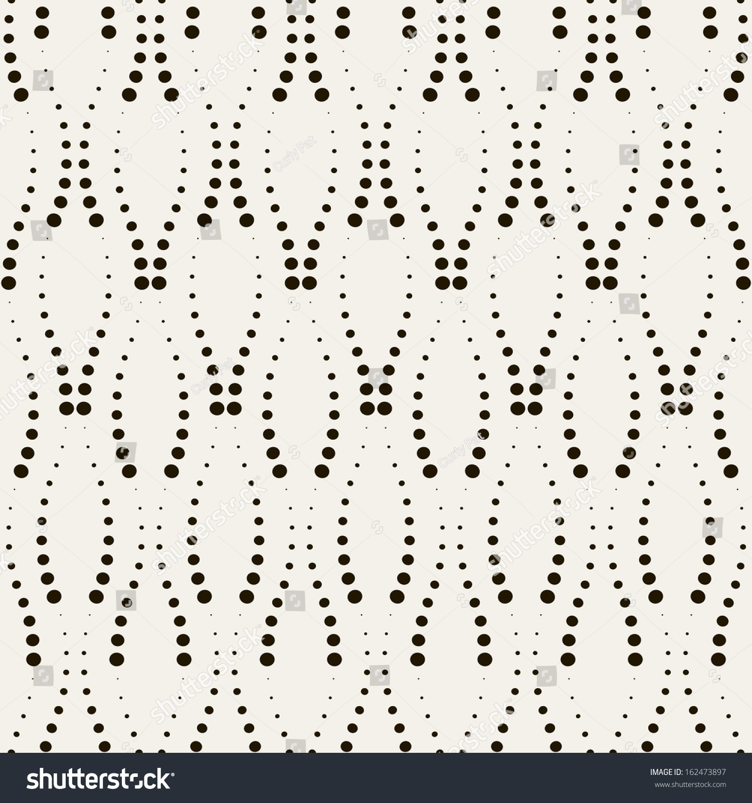 Seamless Geometric Pattern. Vertical Wavy Dotted Stripes. Vector ...