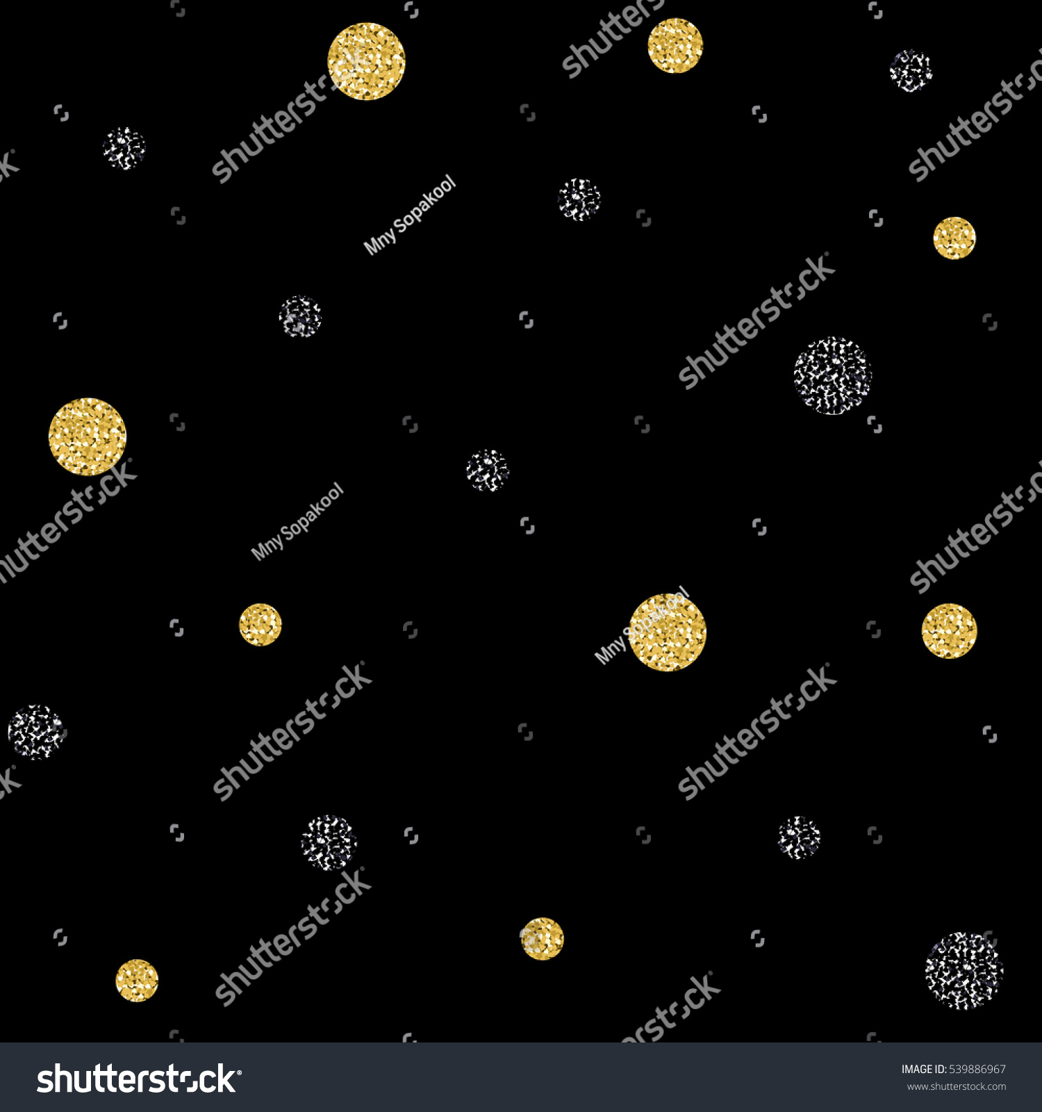 Seamless Gold Black Dot Glitter Pattern Stock Vector (Royalty Free ...