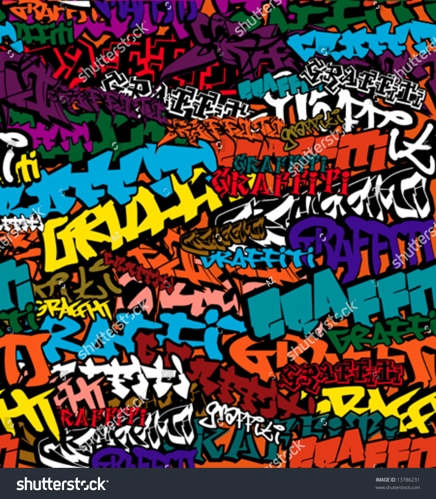 Seamless Graffiti Color Background Stock Vector 13786231 - Shutterstock