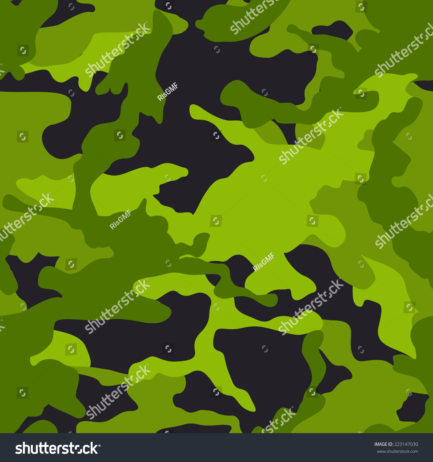 Seamless Green Camouflage Pattern Seamless Modern Stock Vector (Royalty