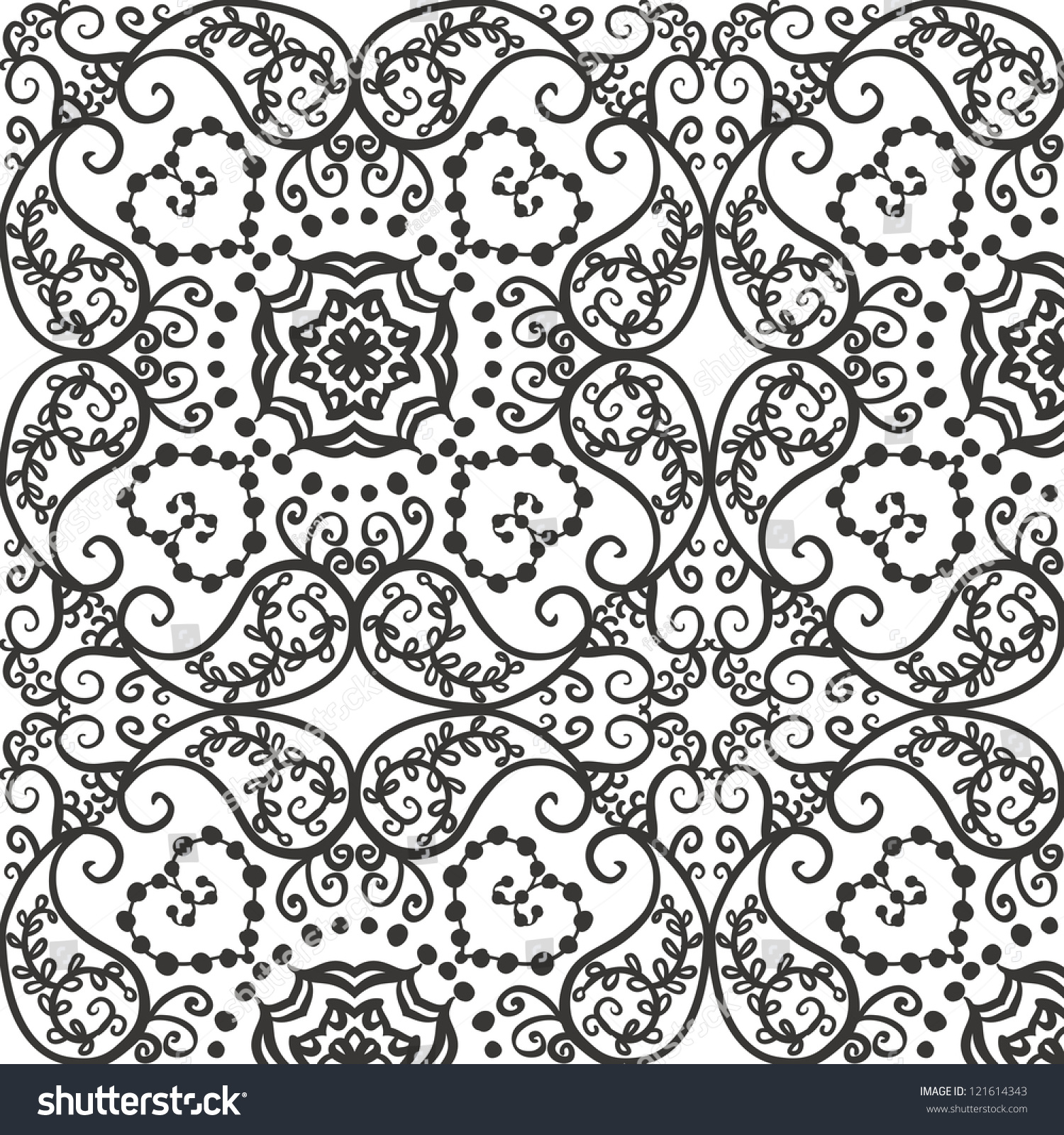 Seamless Grey Floral Pattern Background Stock Vector (Royalty Free ...