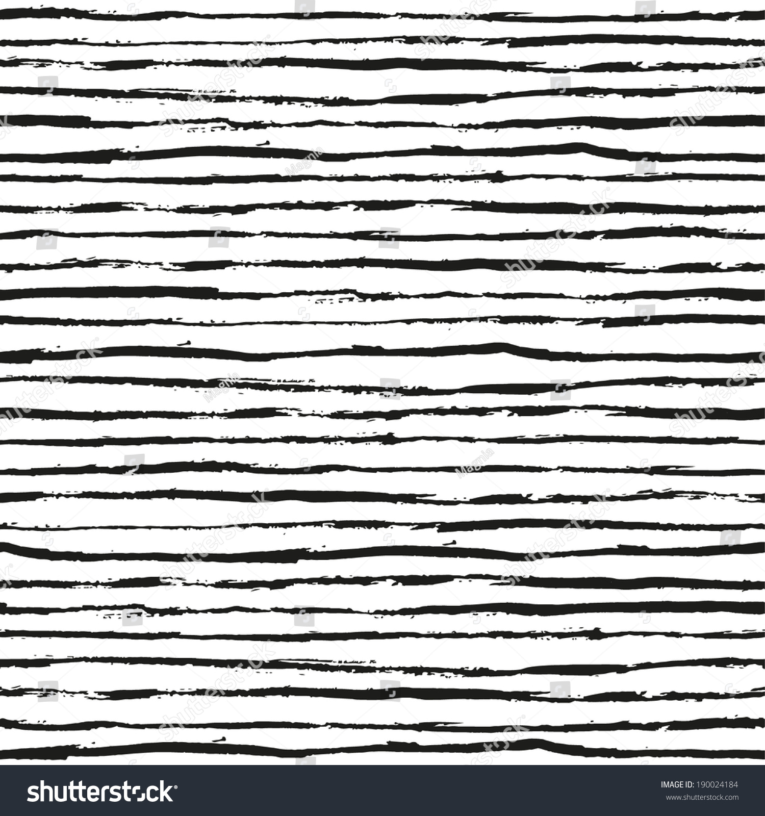 Seamless Hand Drawn Pattern Black Stripes Stock Vector 190024184 ...