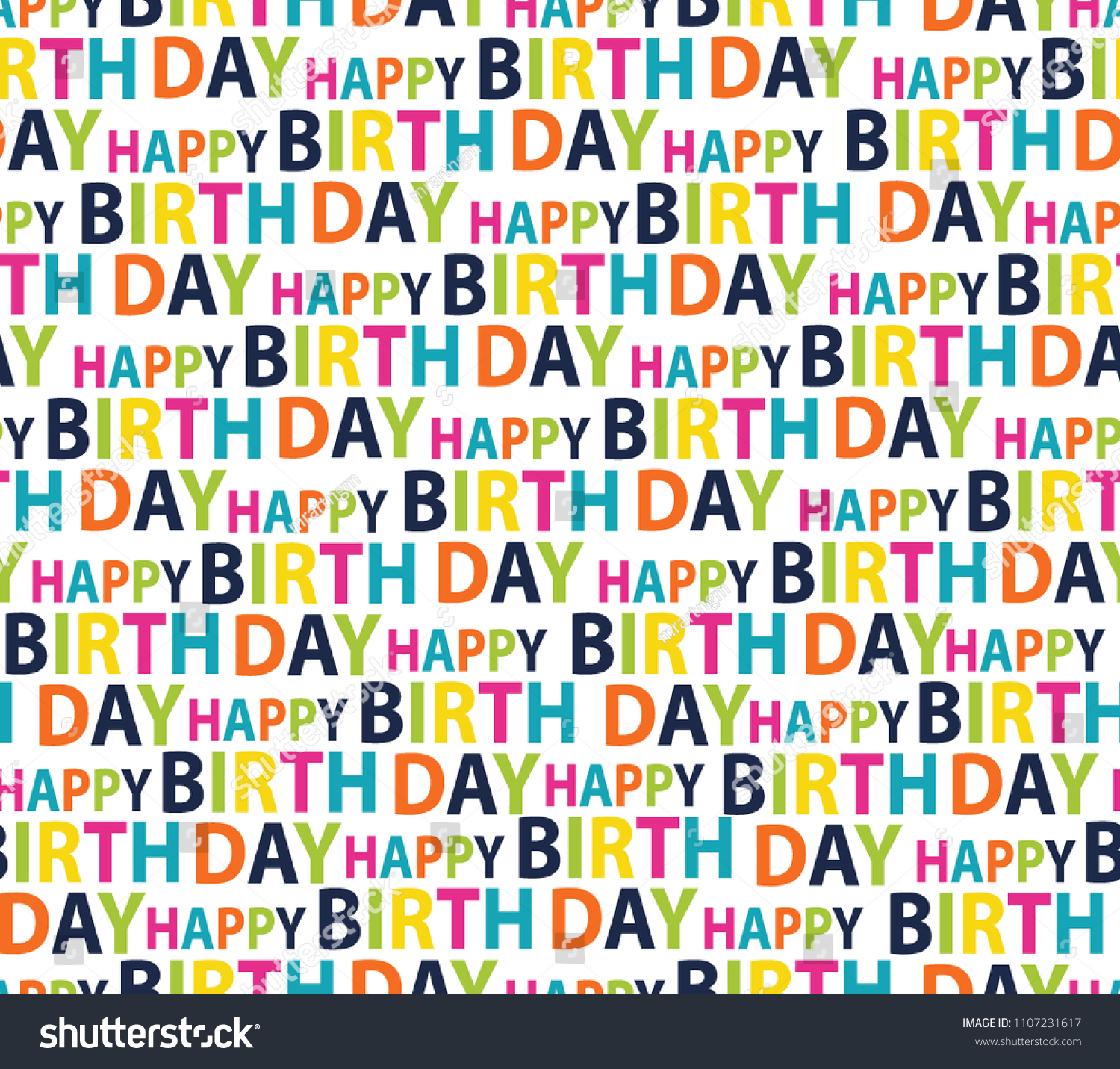 Seamless Happy Birthday Wording Stock Vector (Royalty Free) 1107231617 ...