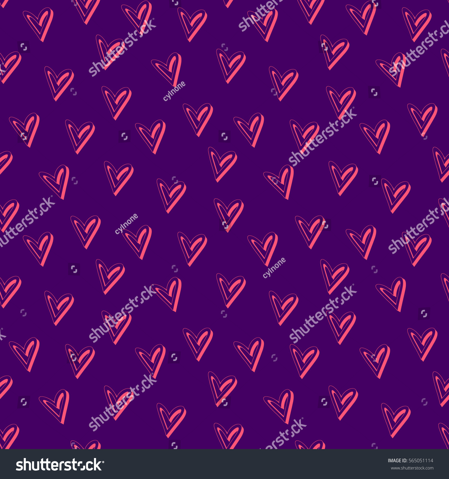 Seamless Heart Pattern Background Vector Illustration Stock Vector Royalty Free 565051114 7772