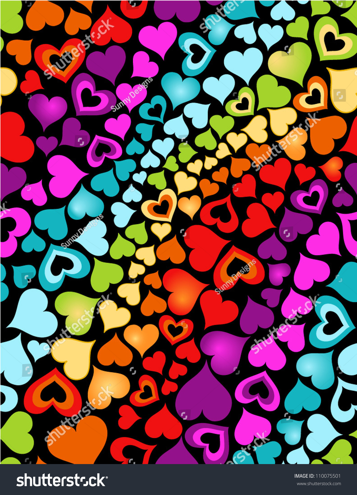 Seamless Heart Wave Stock Vector 110075501 - Shutterstock