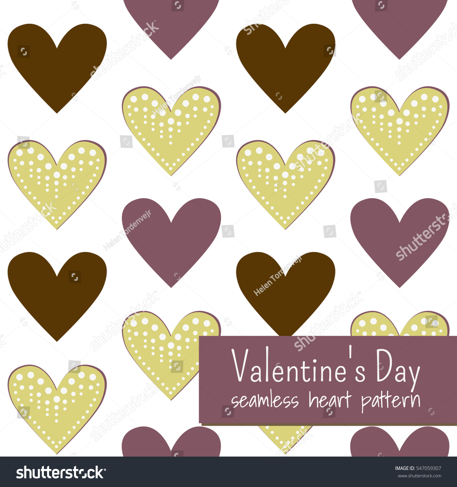 Seamless Hearts Pattern White Background Vector Stock Vector (Royalty ...