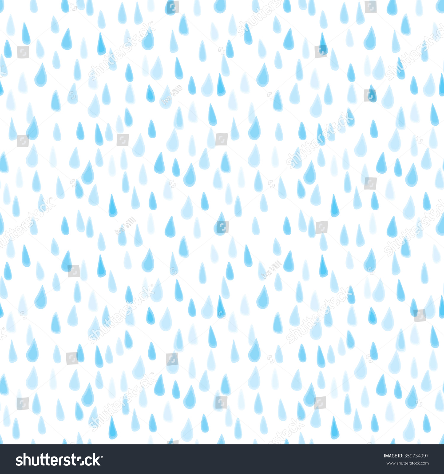 Seamless Illustrated Pattern Made Hand Drawn Rain Drops Stock Vector ...