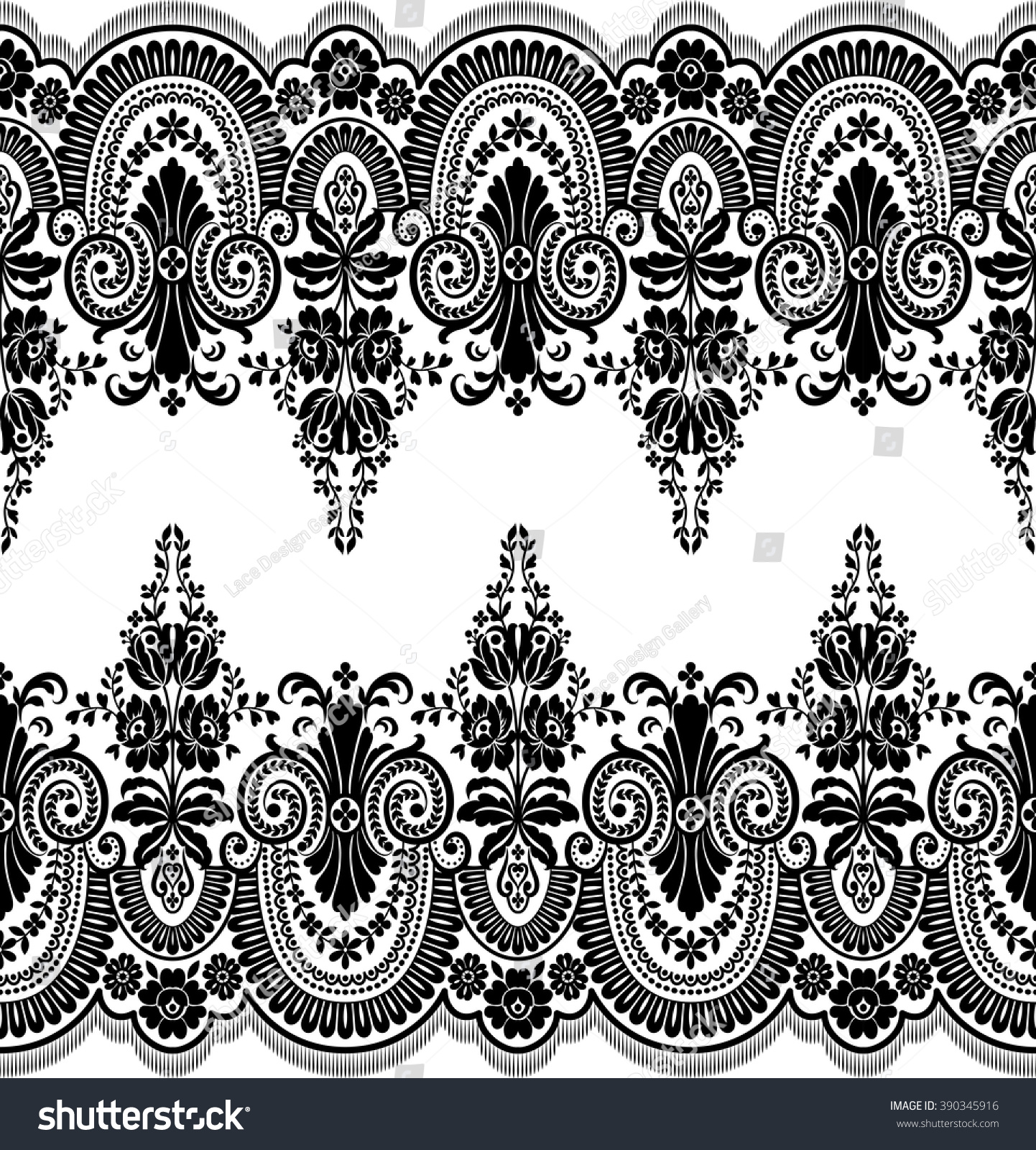 Seamless Lace Pattern Flower Vintage Vector Stock Vector (Royalty Free ...