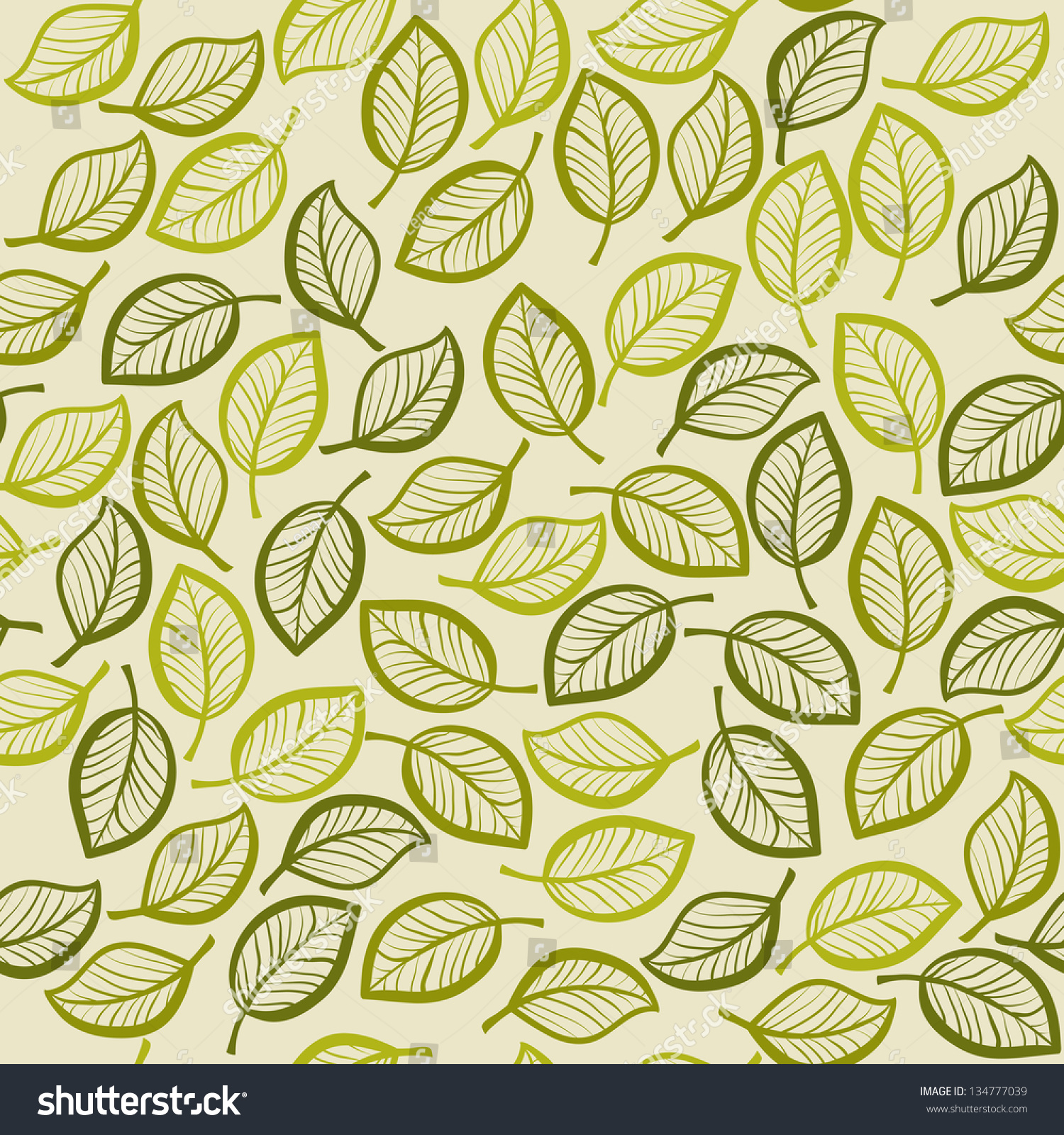 Seamless Leaves Stock Vector 134777039 - Shutterstock