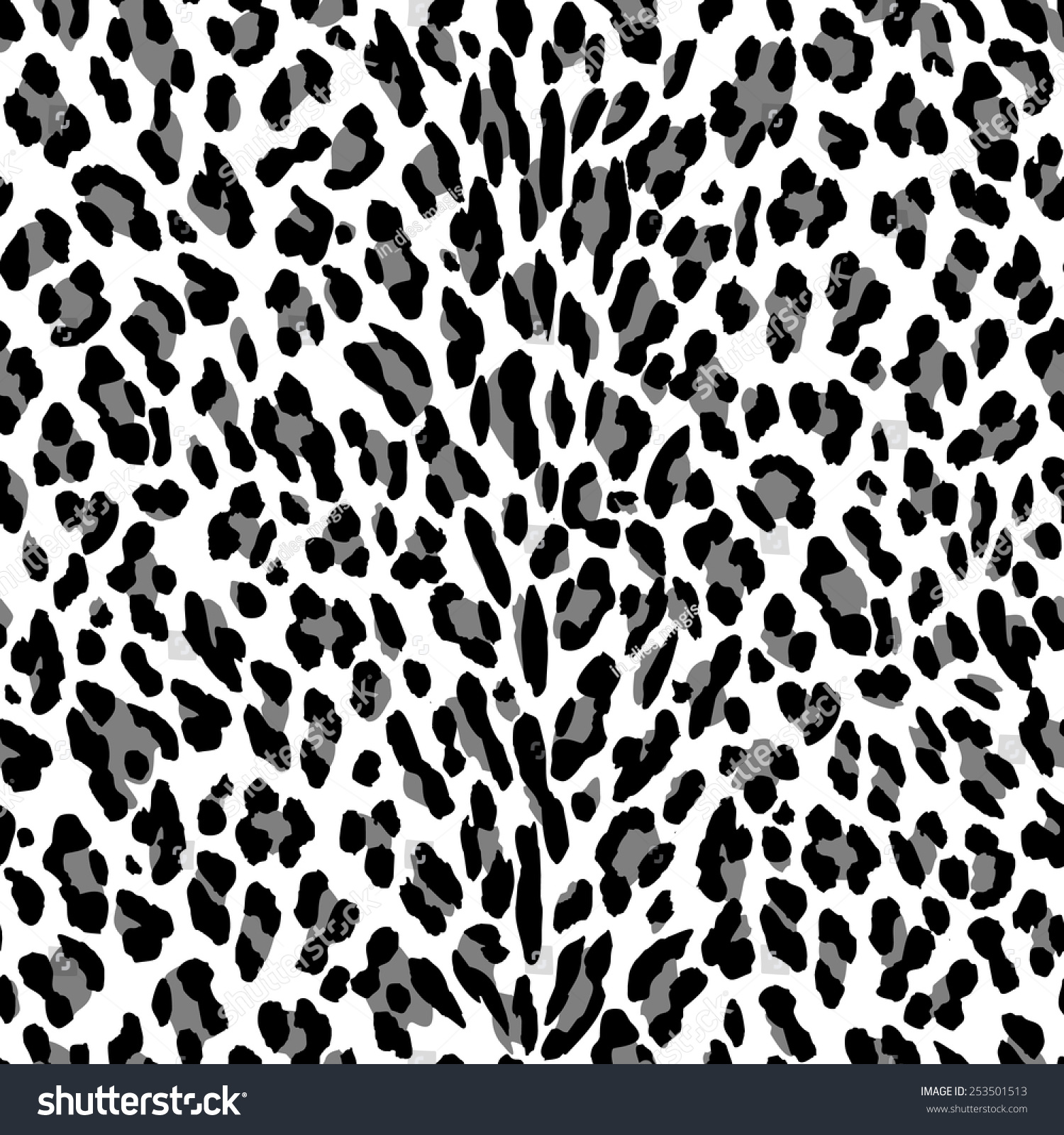 Seamless Leopard Pattern Black Grey White Royalty Free Stock Image