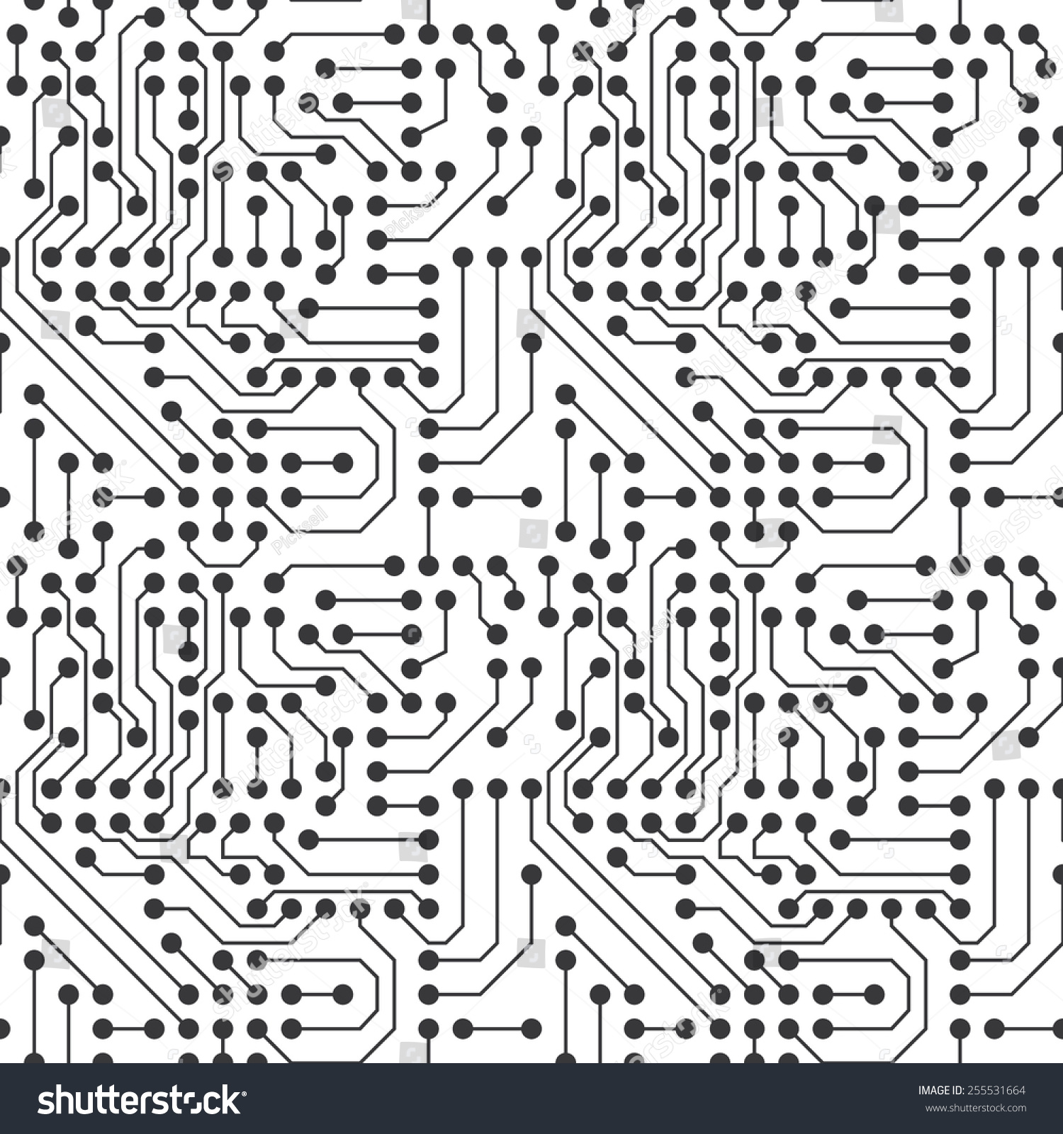 Seamless Microchip Pattern Vector - 255531664 : Shutterstock