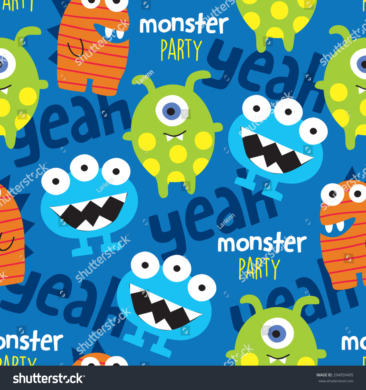 Seamless Monster Pattern Vector Illustration - 294959495 : Shutterstock