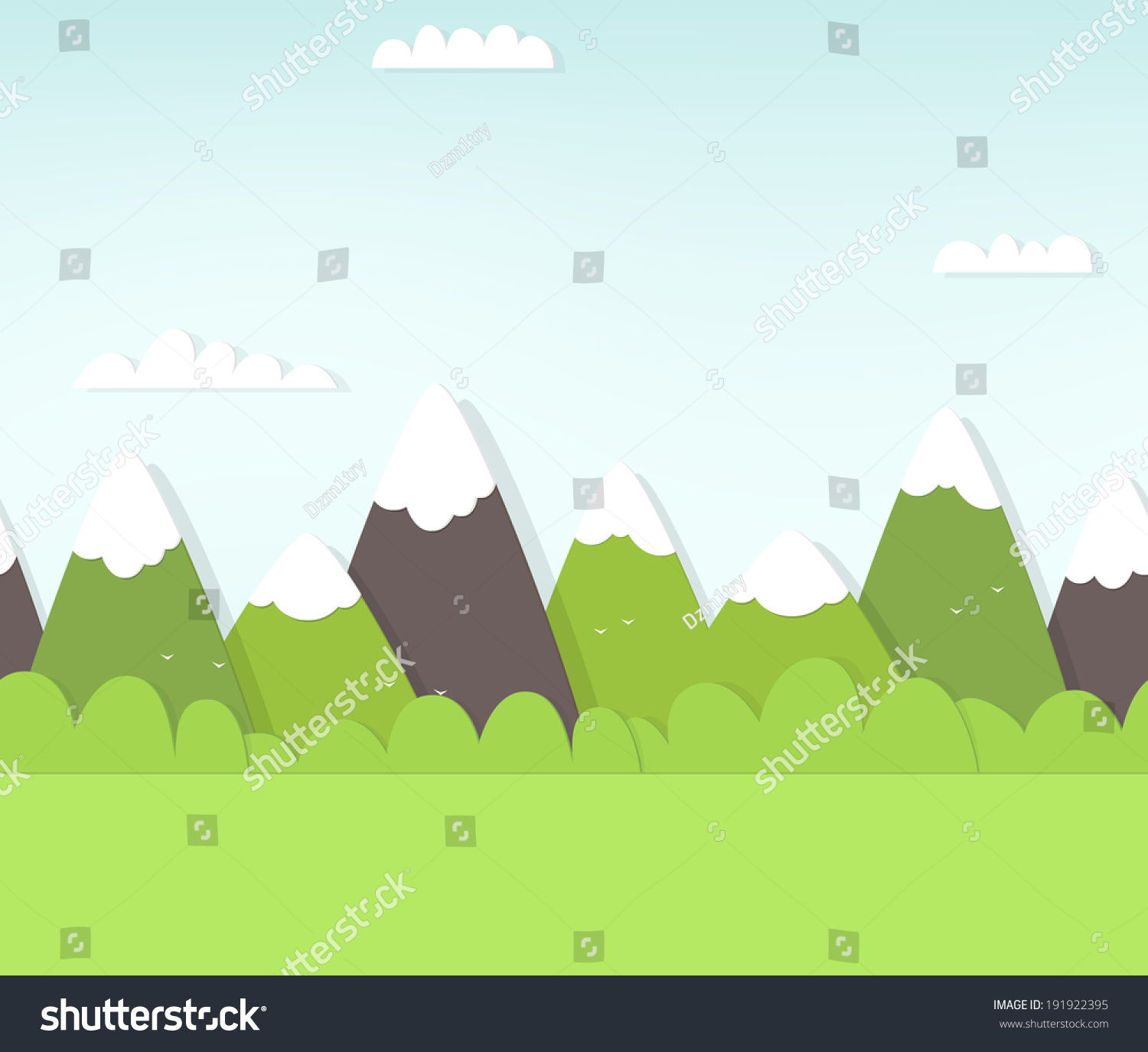Seamless Mountain Landscape Stock Vector (Royalty Free) 191922395