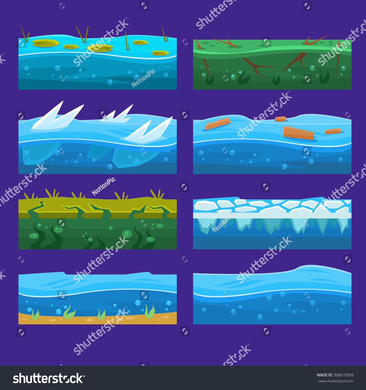 Seamless Ocean Sea Water Waves Vector Stock Vector ...
 Ocean Water Waves Cartoon
