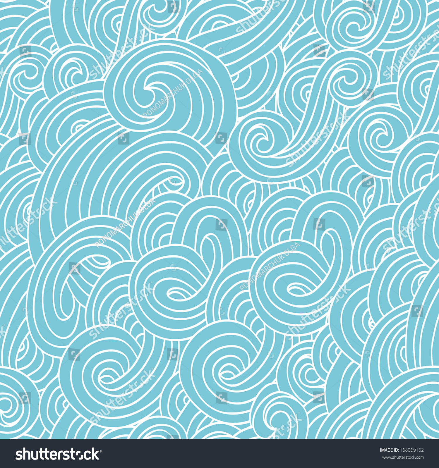 Seamless Ocean Wave Pattern Stock Vector 168069152 - Shutterstock