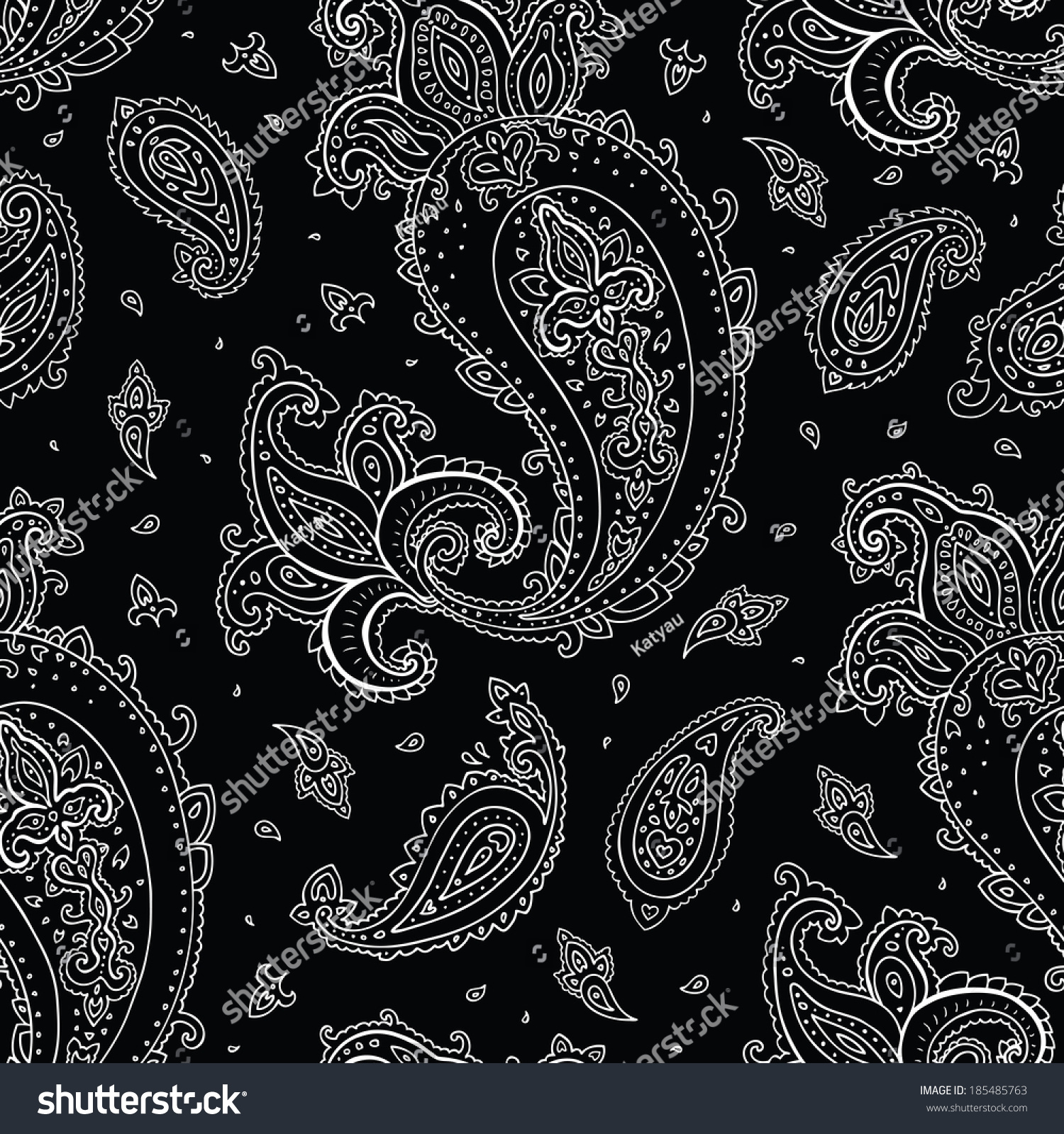 Seamless Paisley Background. Elegant Hand Drawn Vector Pattern ...