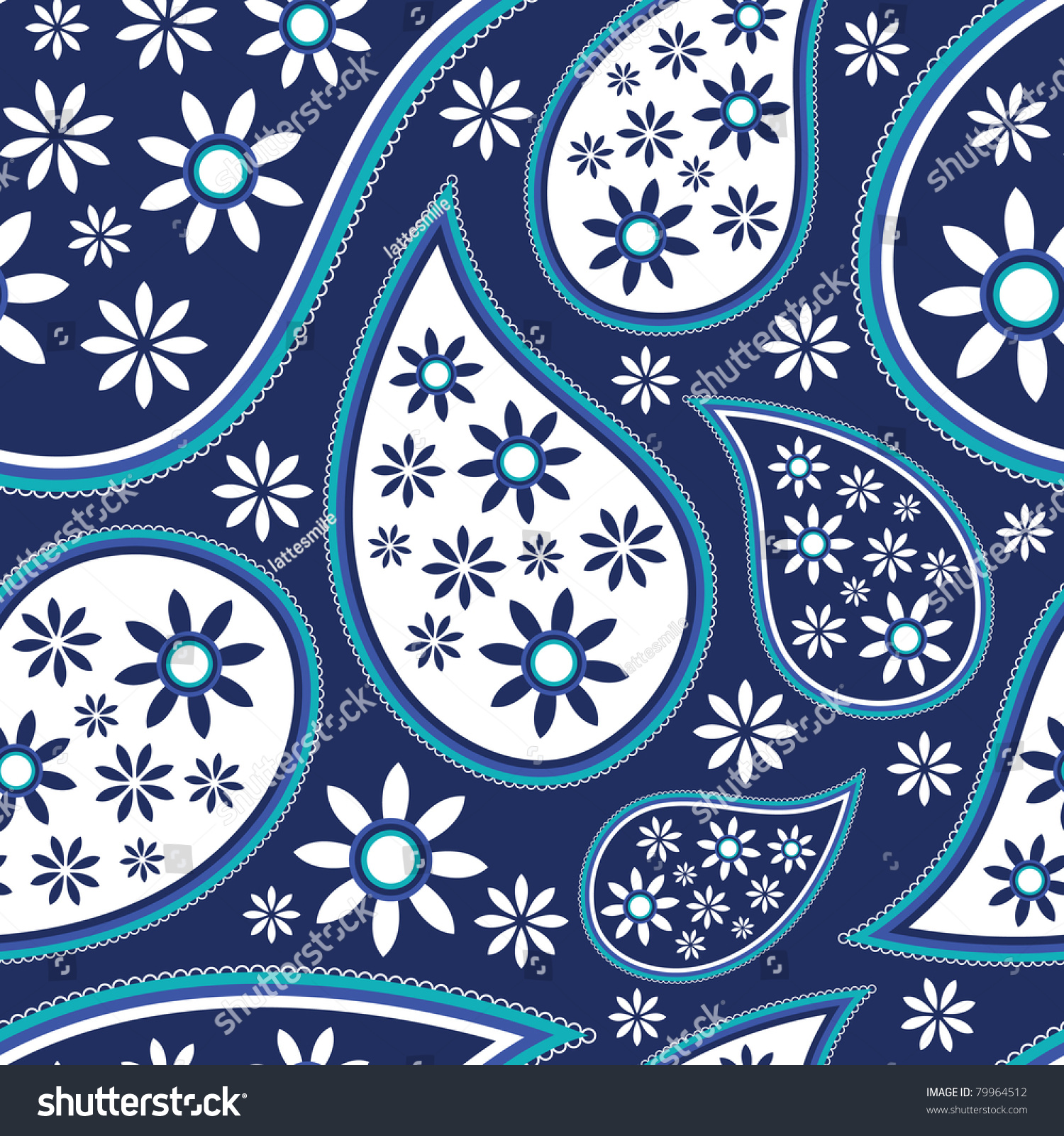 Seamless Paisley Pattern Stock Vector Illustration 79964512 : Shutterstock