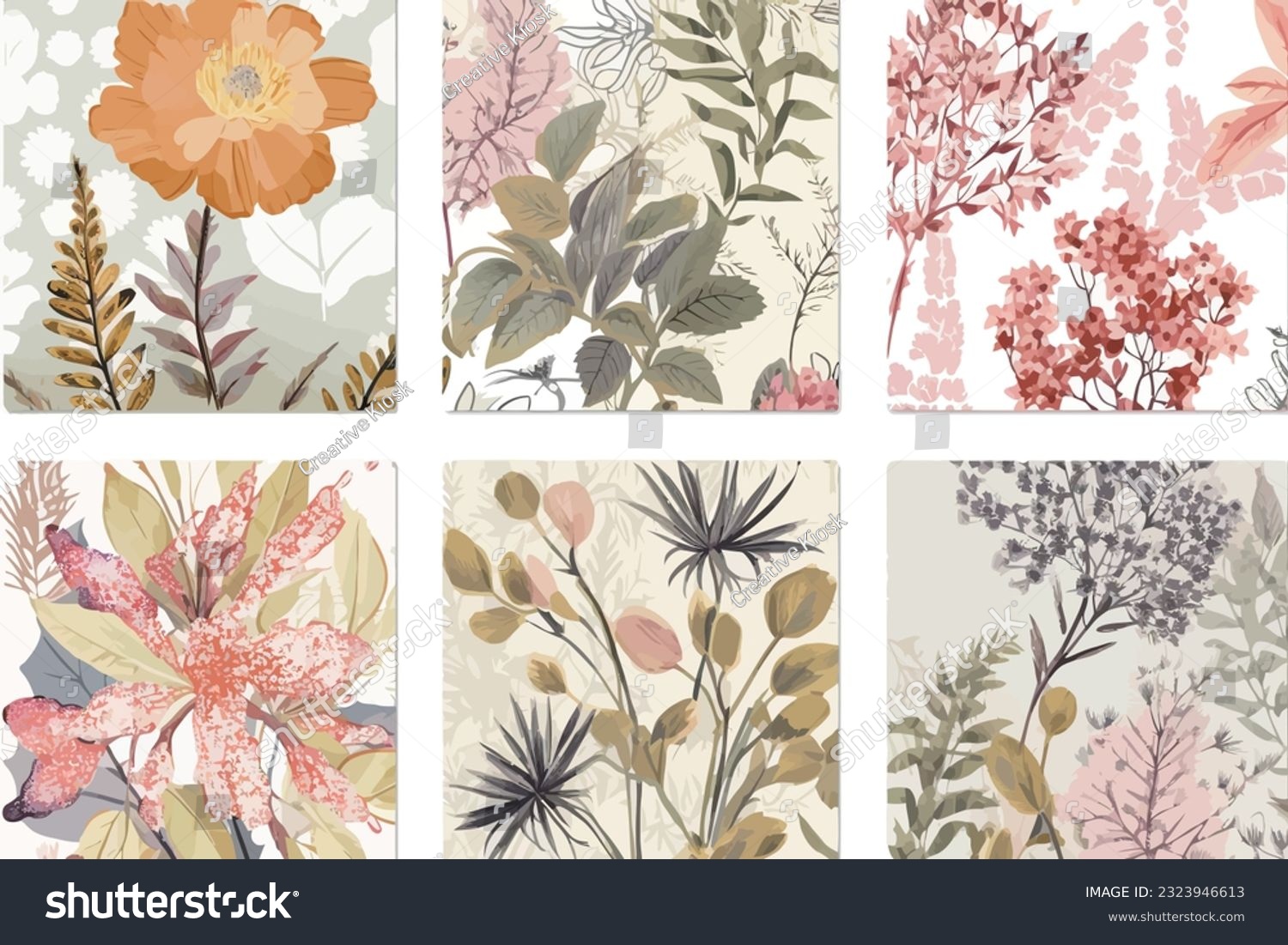 SVG of Seamless pattern, abstract art. Watercolor painting, children's wallpaper. Hand drawn plants. Palms, rainforest, leaves, flowers. modern Art. Prints, wallpapers, posters, cards, murals svg