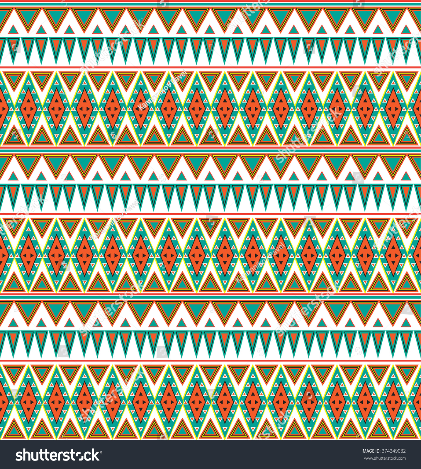 Seamless Pattern Aztecs Stock Vector (Royalty Free) 374349082 ...