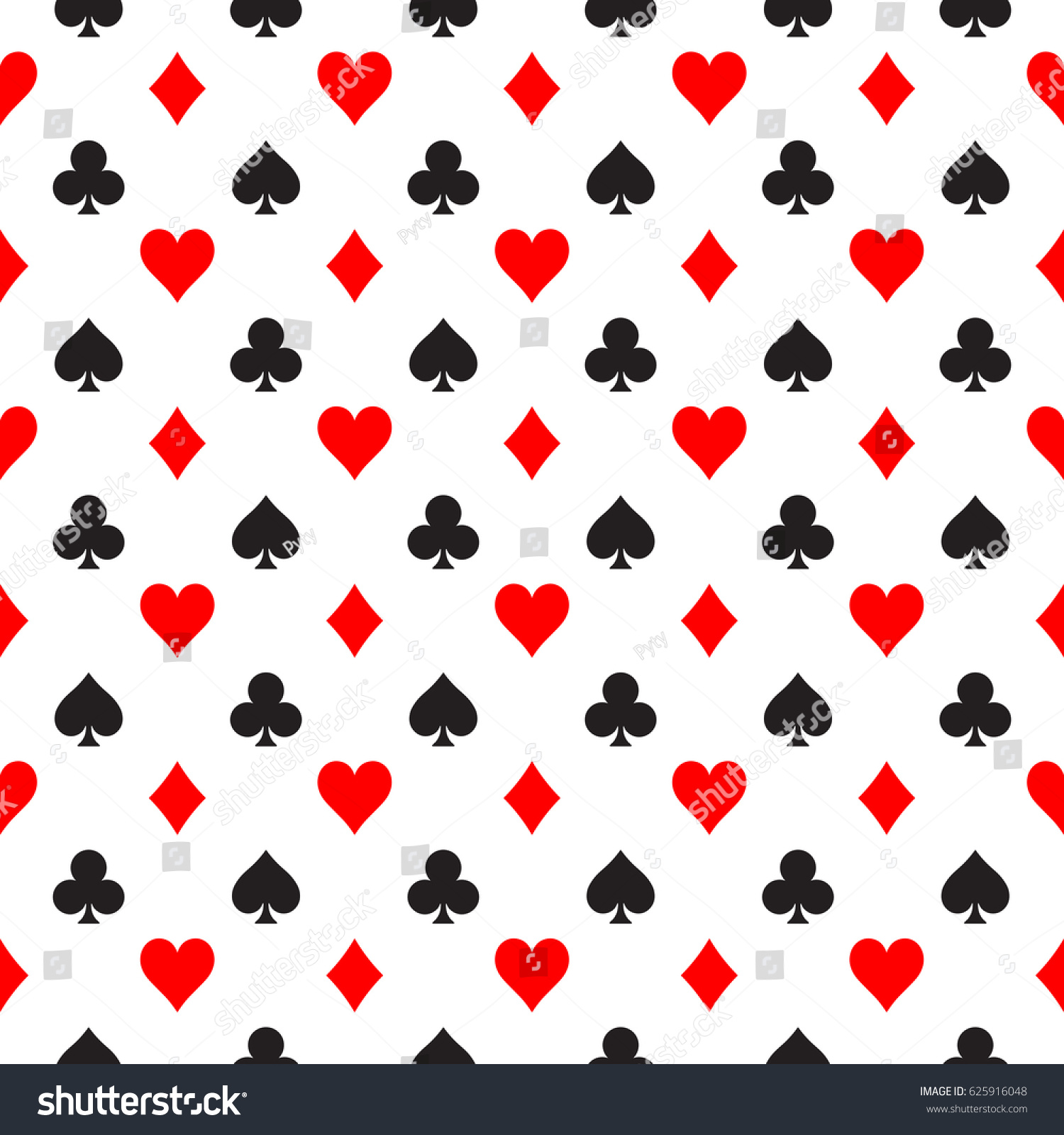 Seamless Pattern Background Poker Suits Hearts Stock Vector 625916048 ...