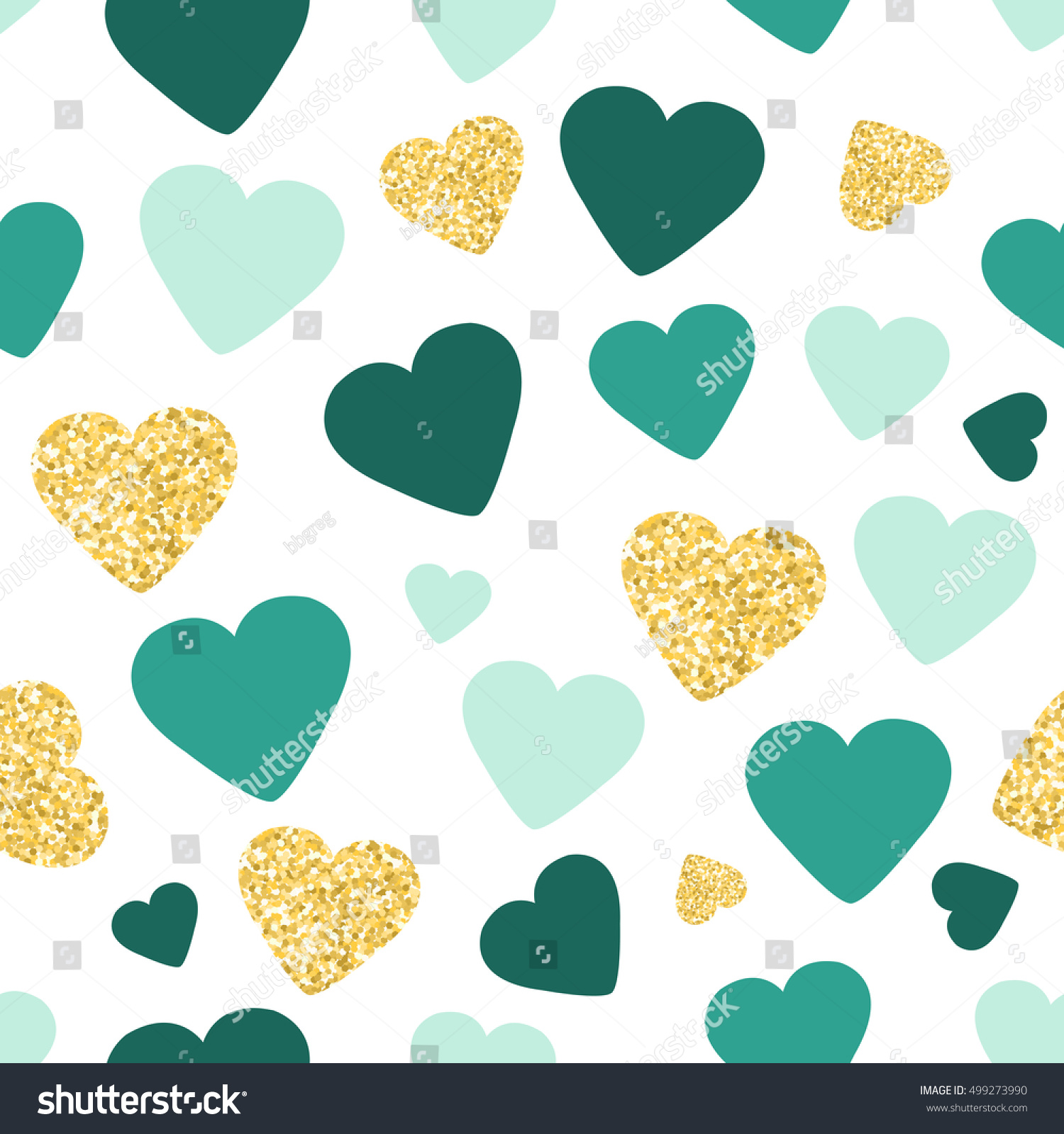 Seamless Pattern Background Gold Glitter Green Stock Vector Royalty Free