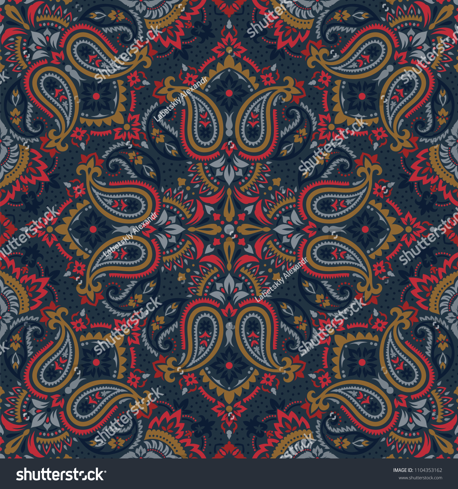 Seamless Pattern Based On Traditional Asian Elements Paisley Boho Vintage Seamless Pattern Based On Traditional Asian Elements Paisley Boho Vintage
