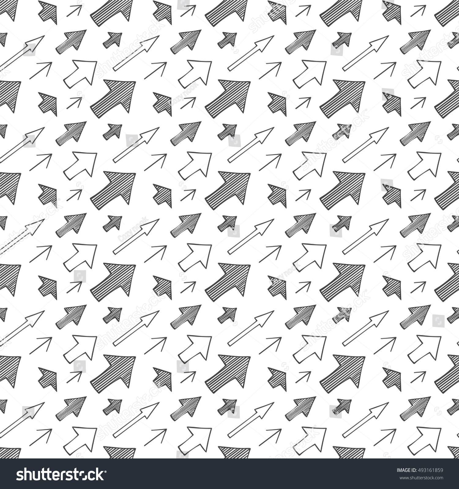 Seamless Pattern Black Arrows On White Stock Vector (Royalty Free ...