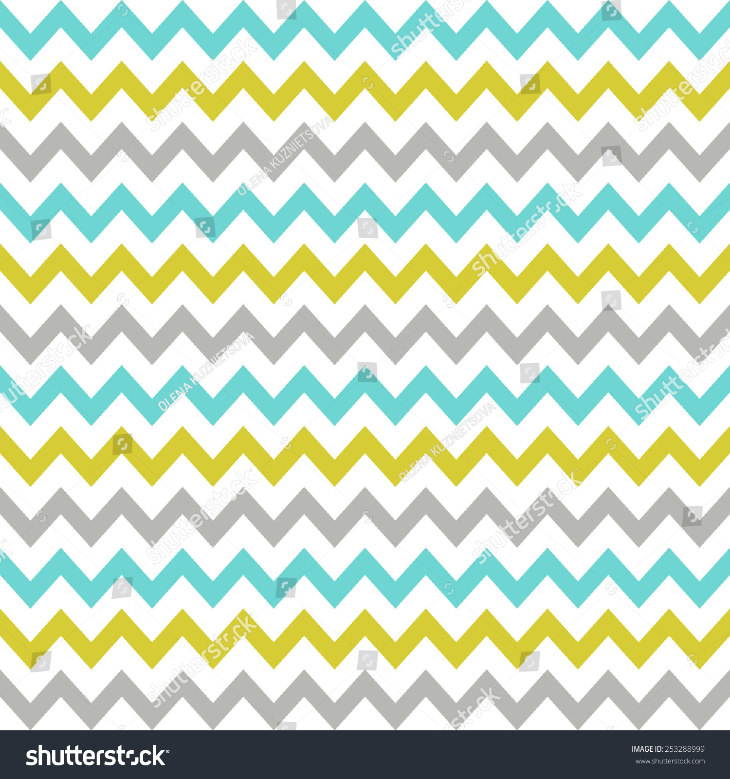Seamless Pattern Blue Yellow Grey Chevron Stock Vector