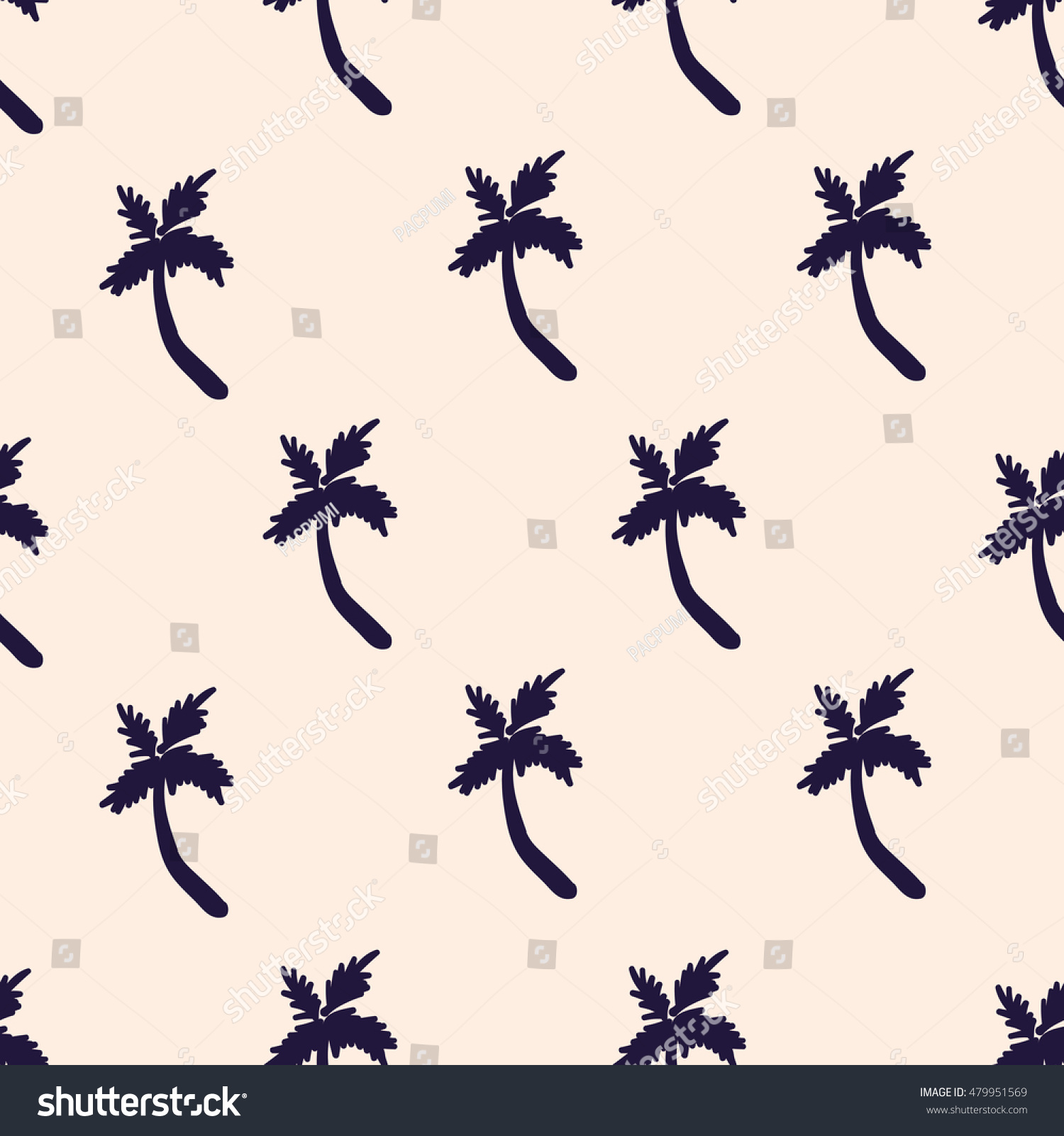 Seamless Pattern Coconut Tree Art Background Stock Vector (Royalty Free ...