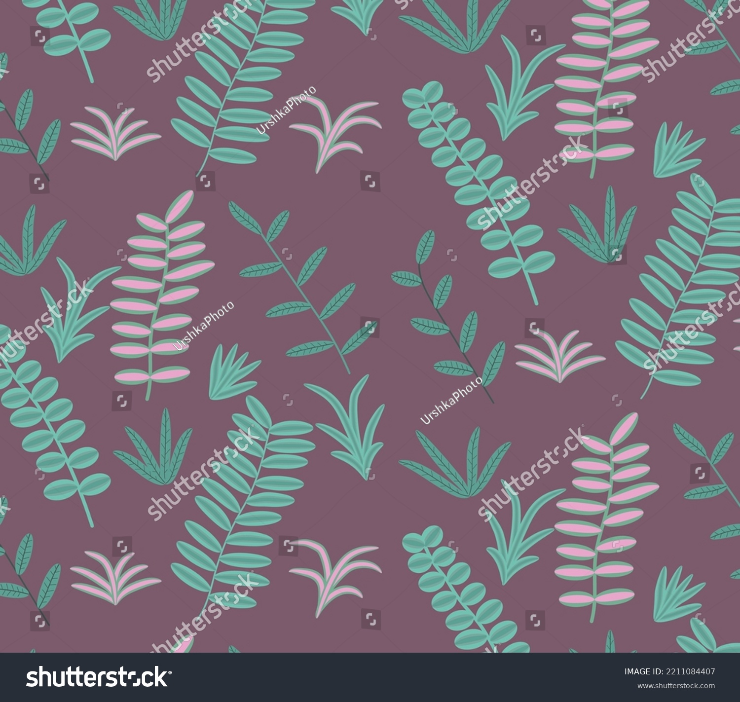 SVG of Seamless pattern green forest foliage leaves design cte background texture print vector illustrator svg