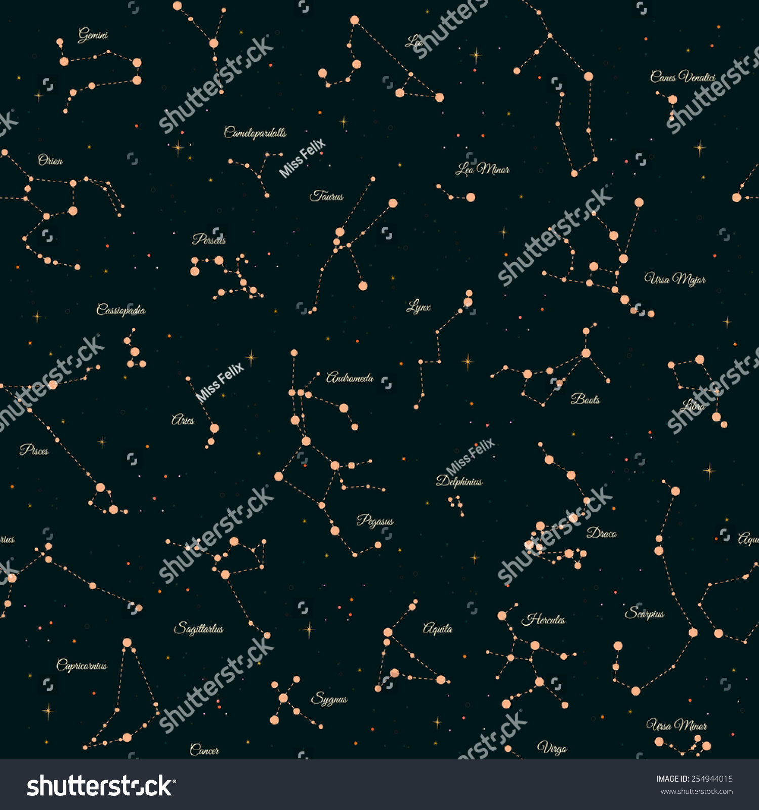 Seamless Pattern Of Galaxy. Seamless Constellations Background, Vector ...