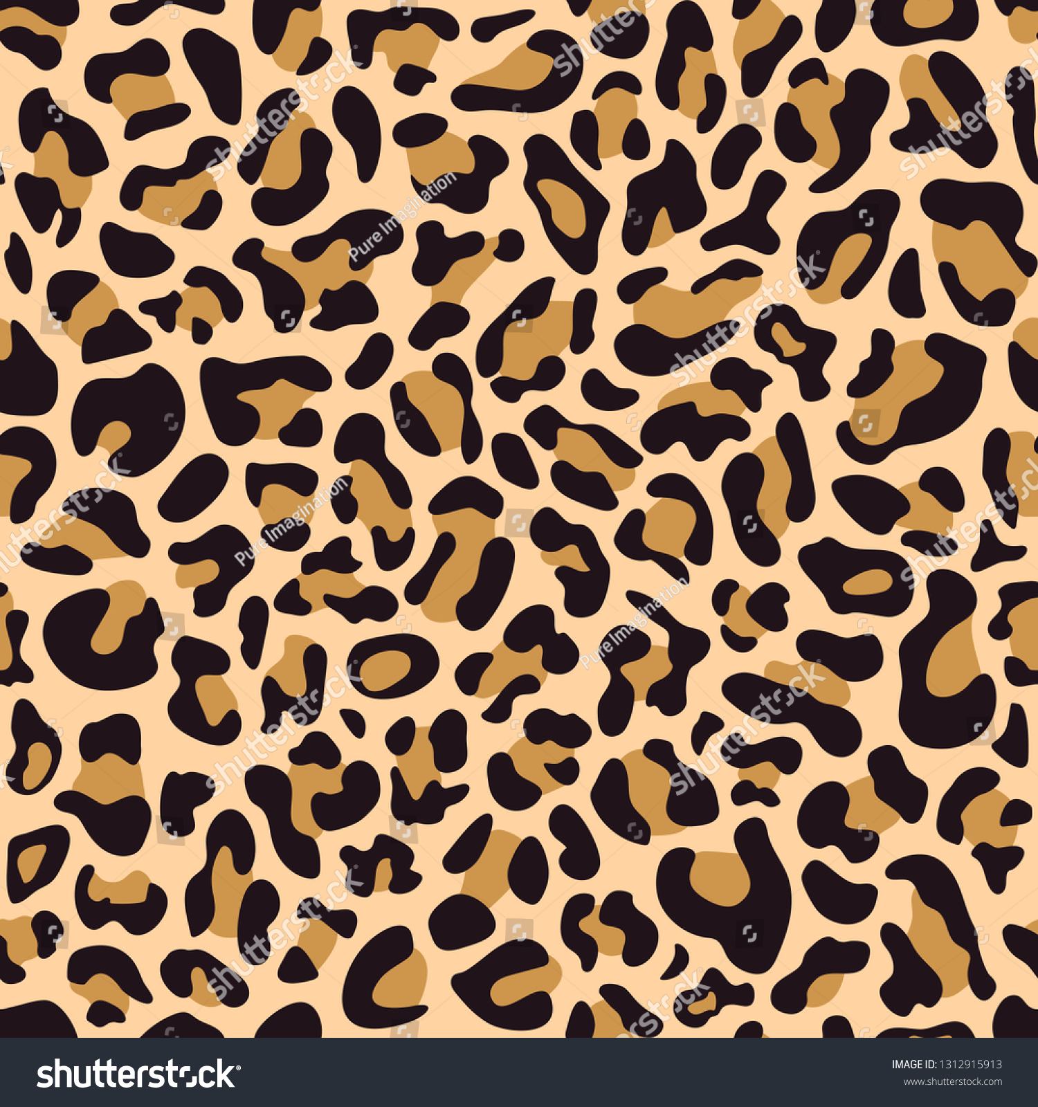 Seamless Pattern Leopard Skin Stock Vector (Royalty Free) 1312915913