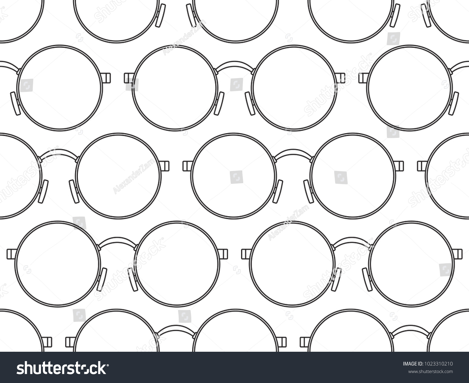 SVG of Seamless pattern of the round eyeglasses svg