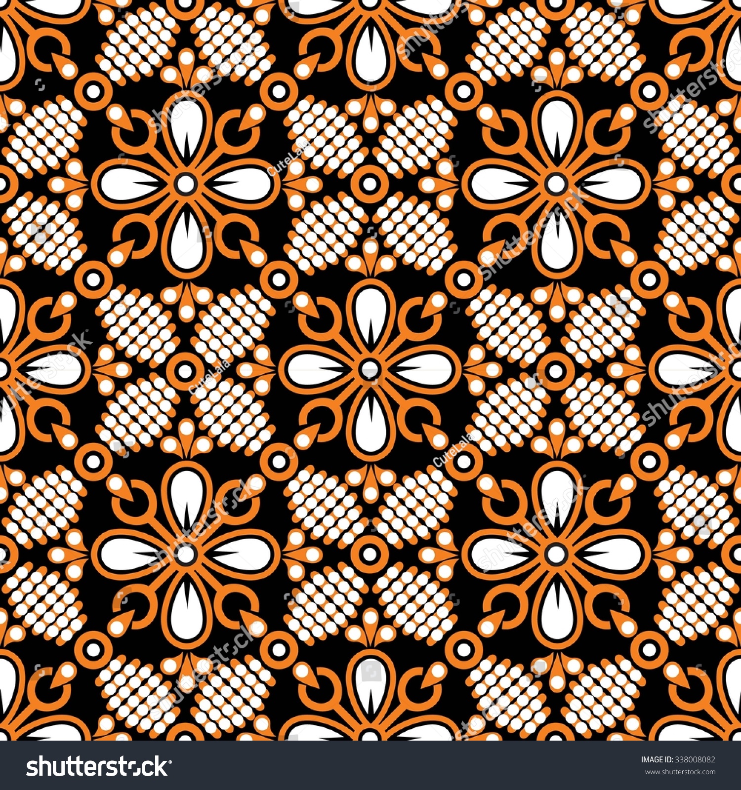 Seamless Pattern Seamless Background Beautiful Batik Stock Vector