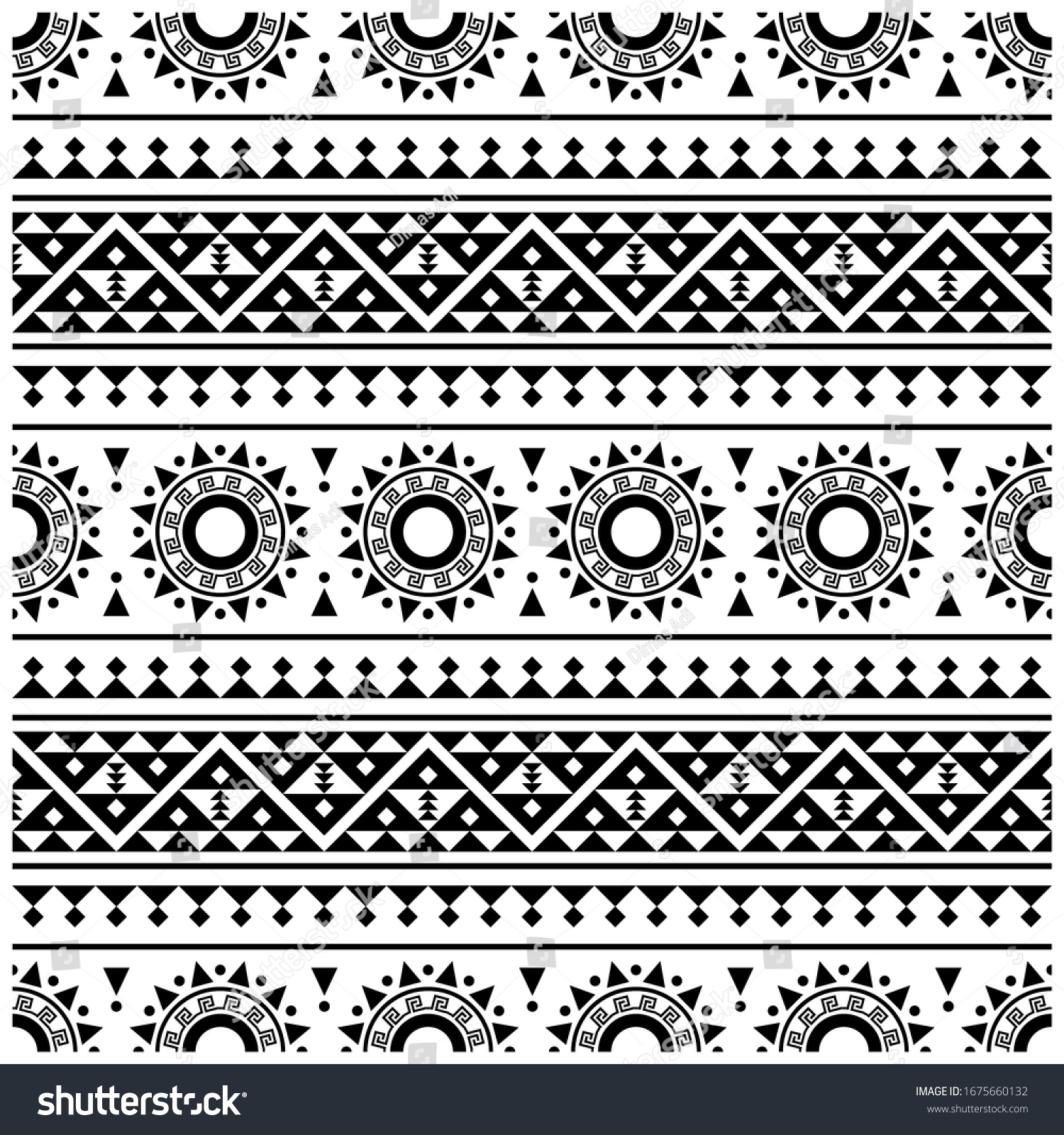 Seamless Pattern Stripe Aztec Style: เวกเตอร์สต็อก (ปลอดค่าลิขสิทธิ์ ...